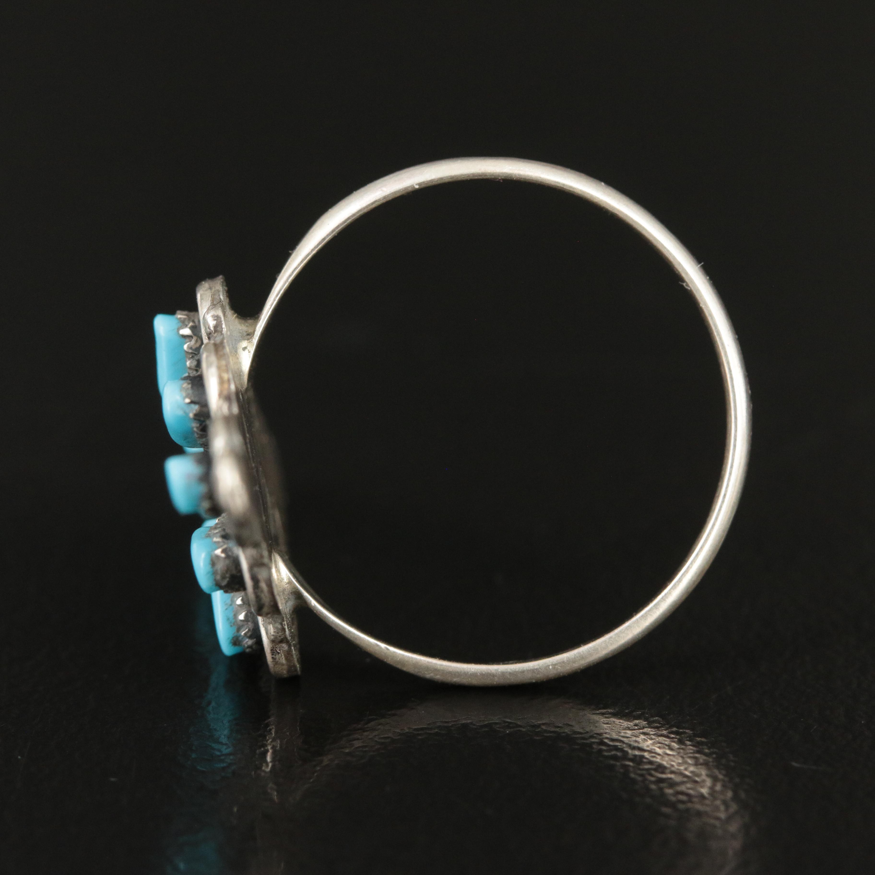 Western Style Sterling Turquoise Ring