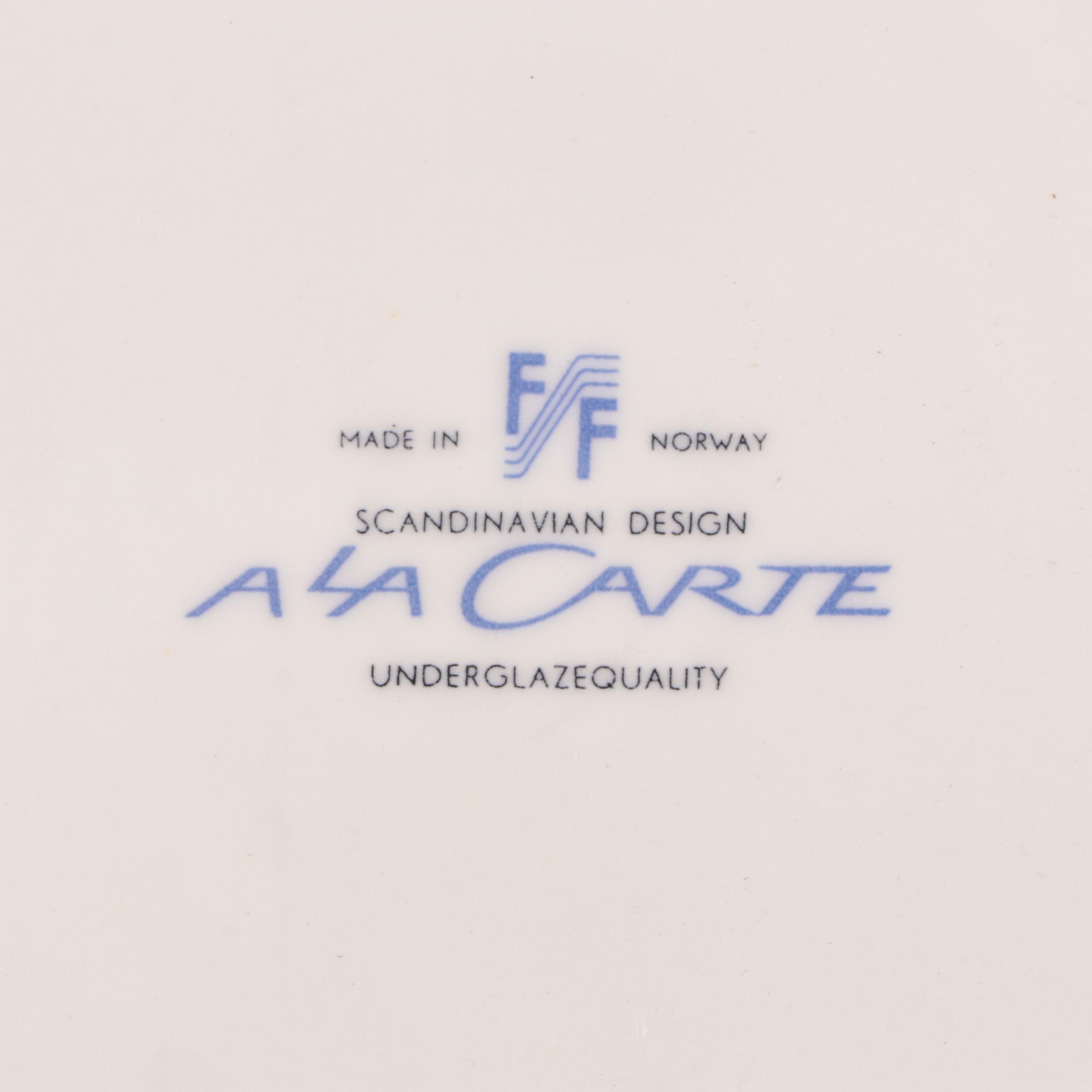 Hall "Chinese Red" Sundial Casserole Dish with Scandinavian Dinnerware