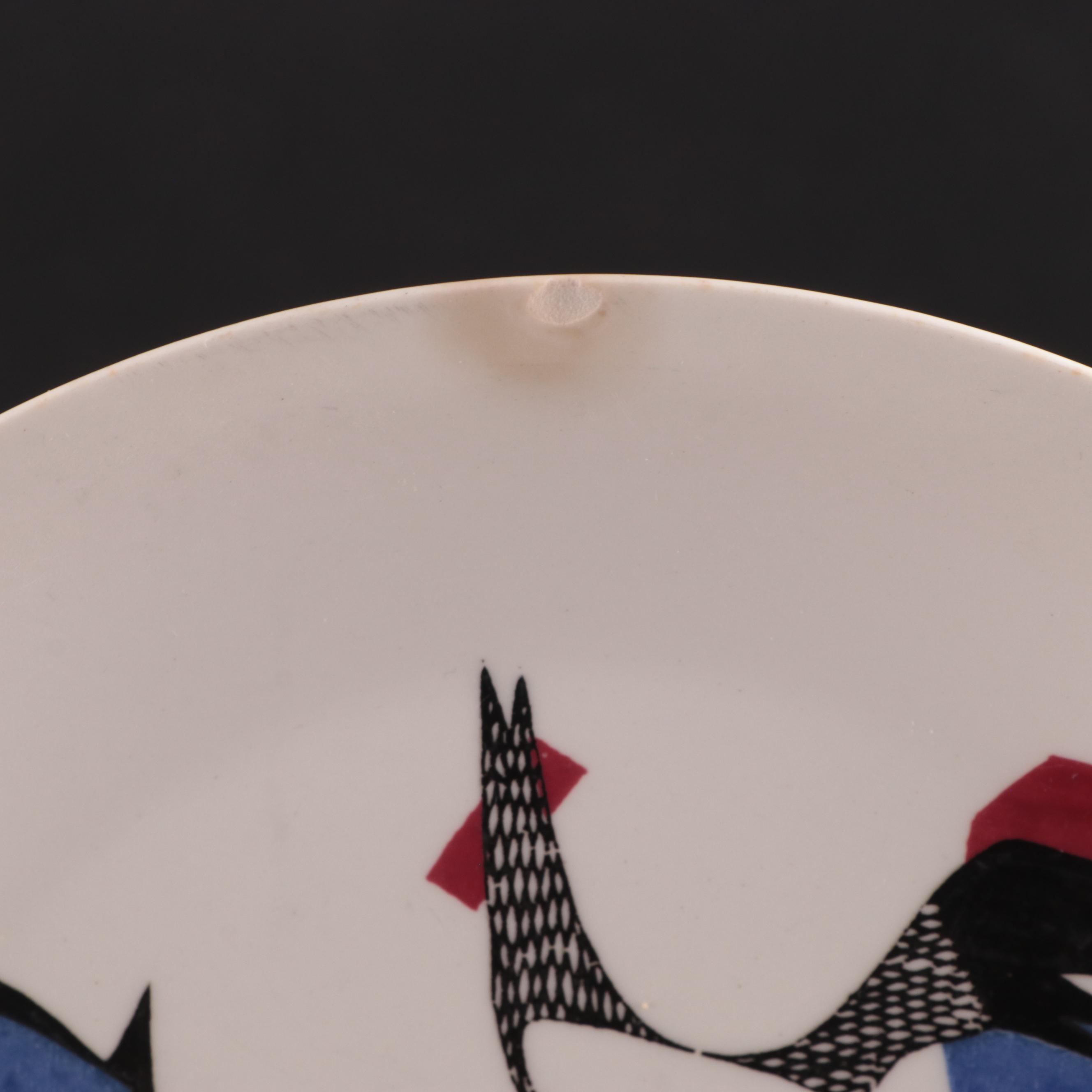 Hall "Chinese Red" Sundial Casserole Dish with Scandinavian Dinnerware