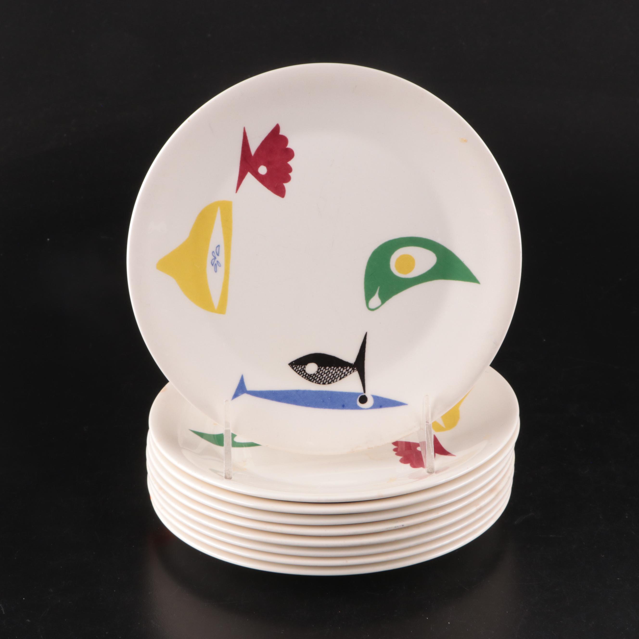 Hall "Chinese Red" Sundial Casserole Dish with Scandinavian Dinnerware