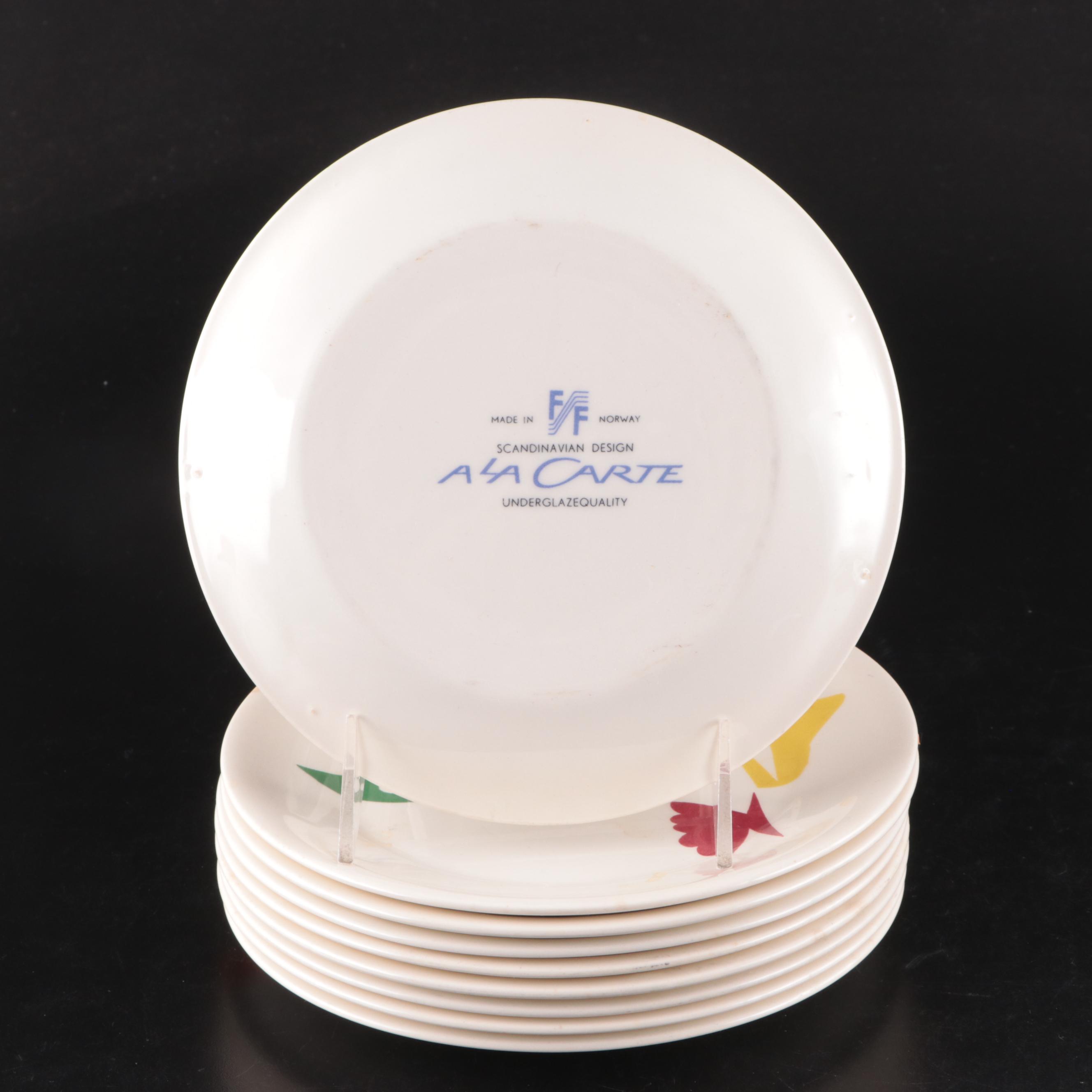 Hall "Chinese Red" Sundial Casserole Dish with Scandinavian Dinnerware