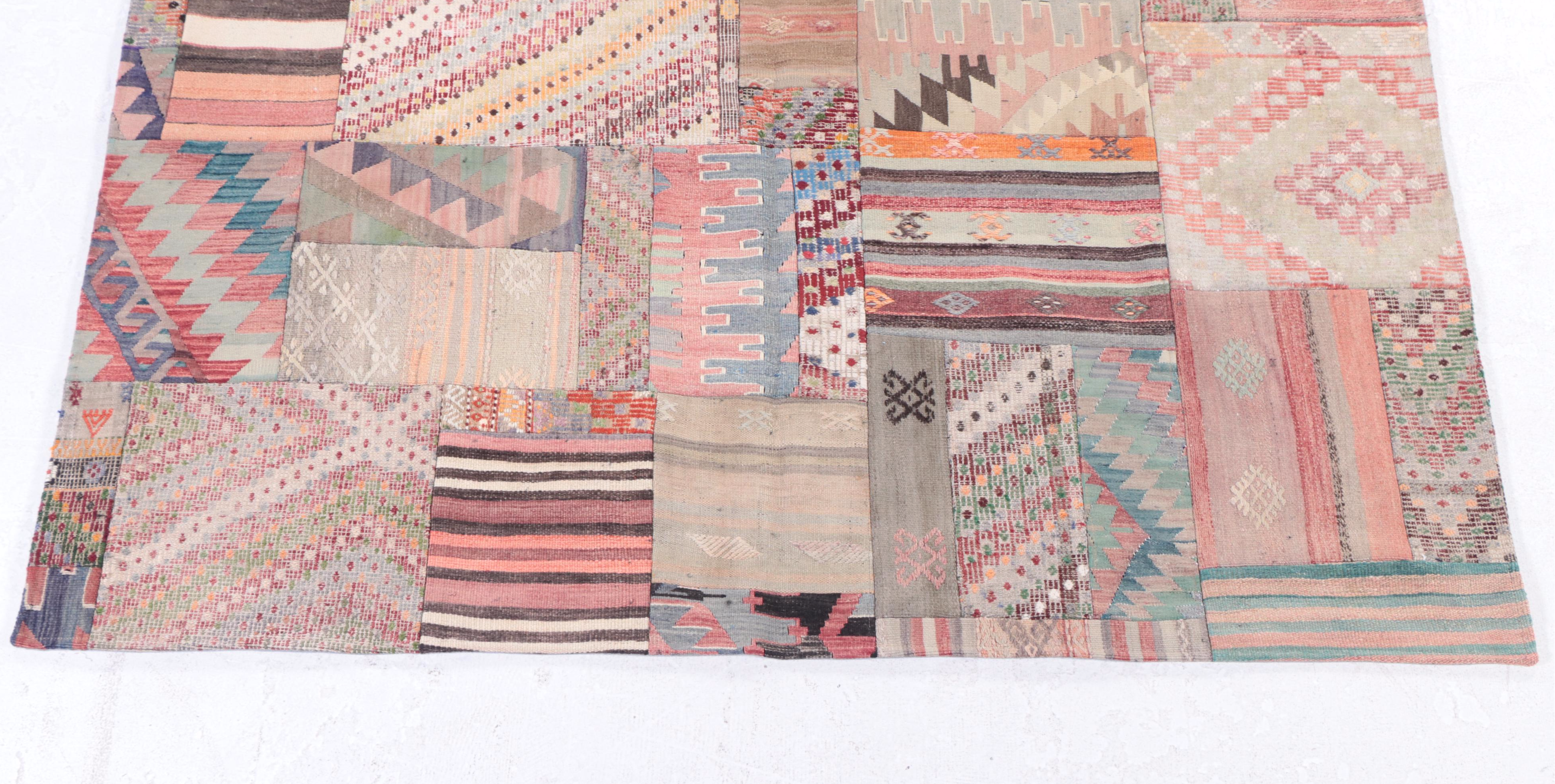 6'8 x 9'10 Handmade Turkish Pieced Patchwork Area Rug