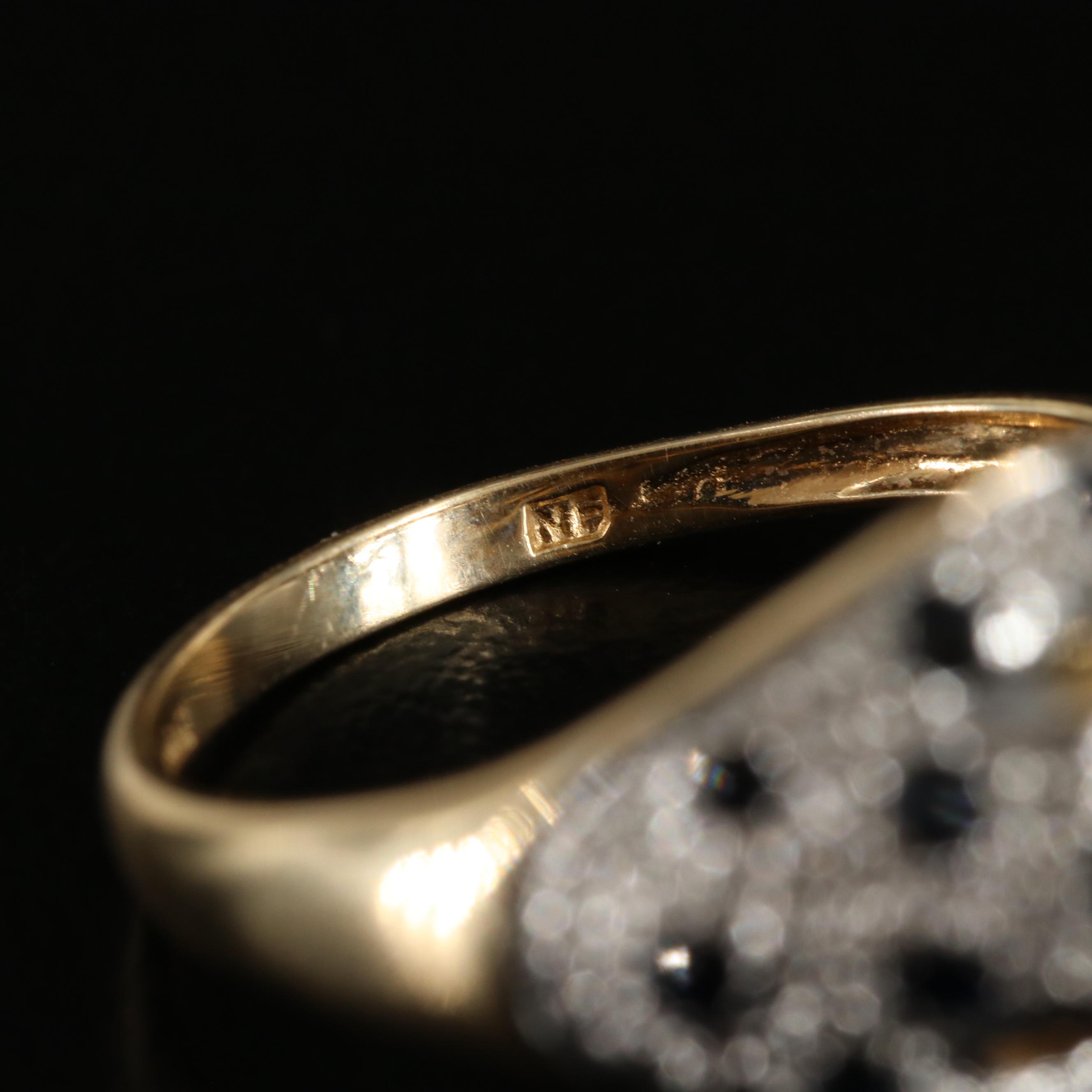 14K Sapphire and Diamond Leopard Ring