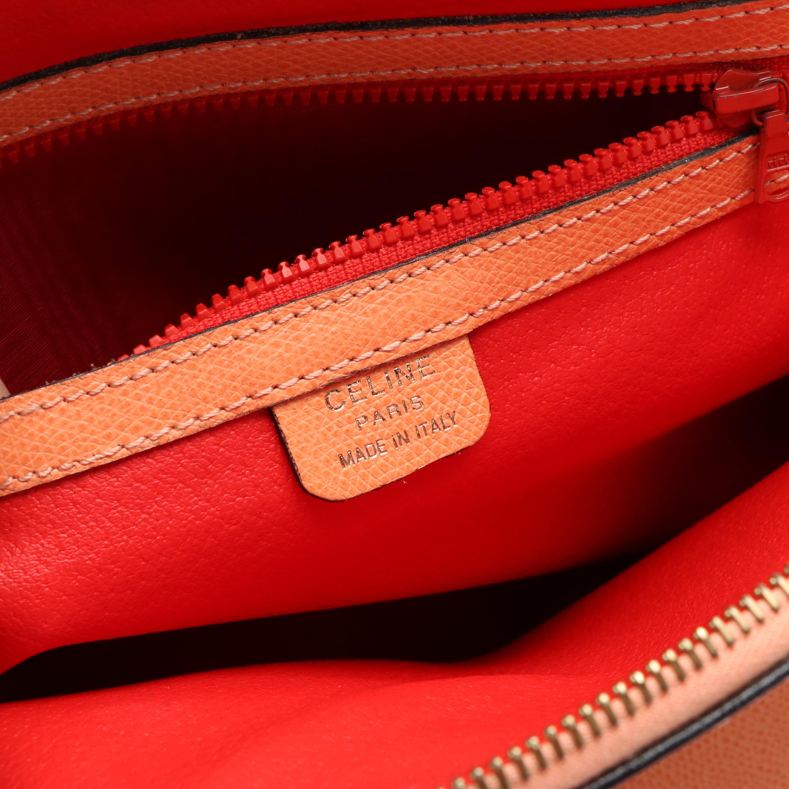Céline  Bolide Orange Leather Handle Shoulder Bag