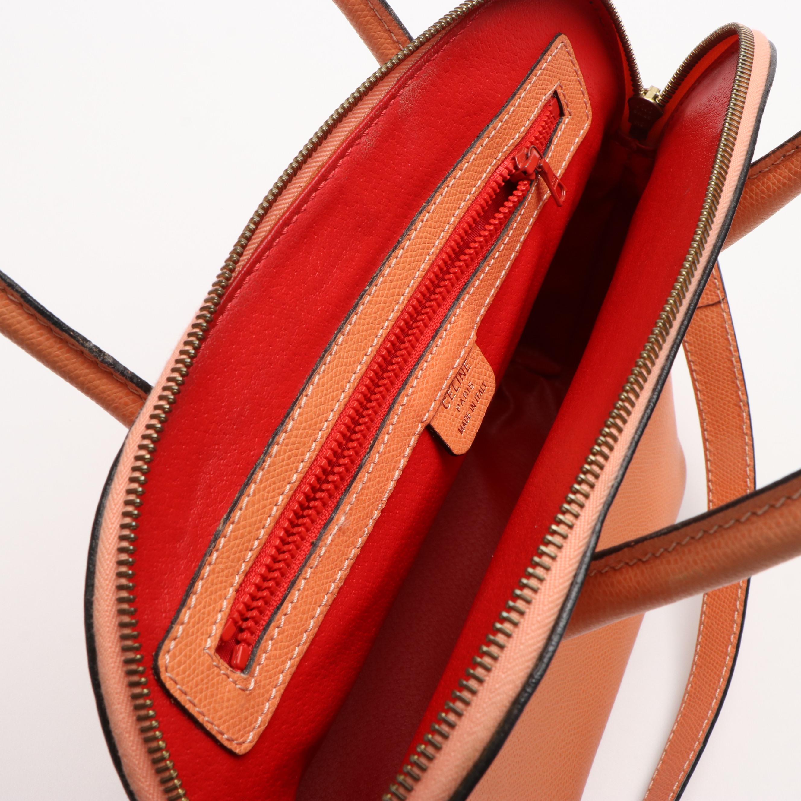 Céline  Bolide Orange Leather Handle Shoulder Bag