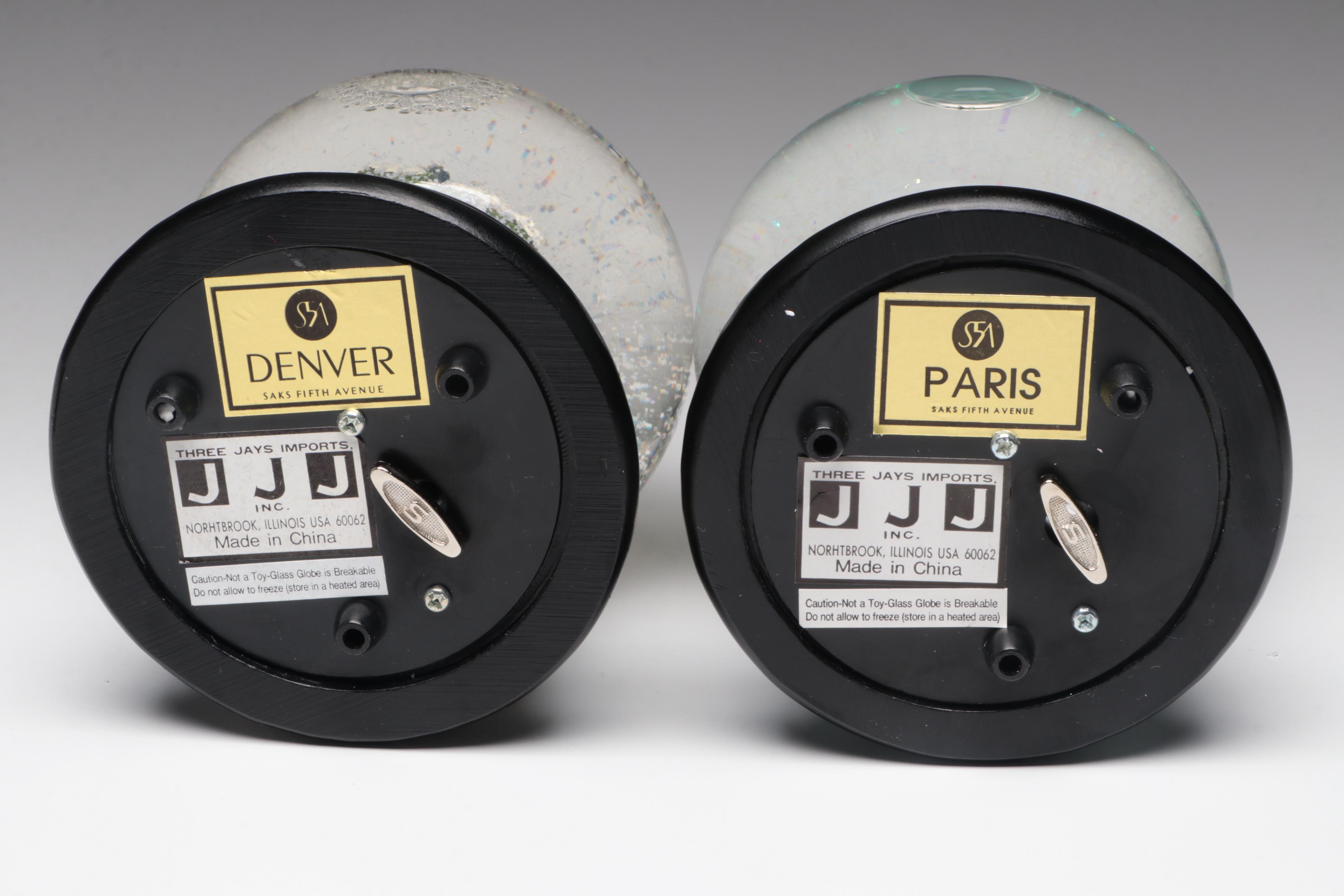 Saks Fifth Avenue and Three Jays Imports City Musical Snow Globe Collection