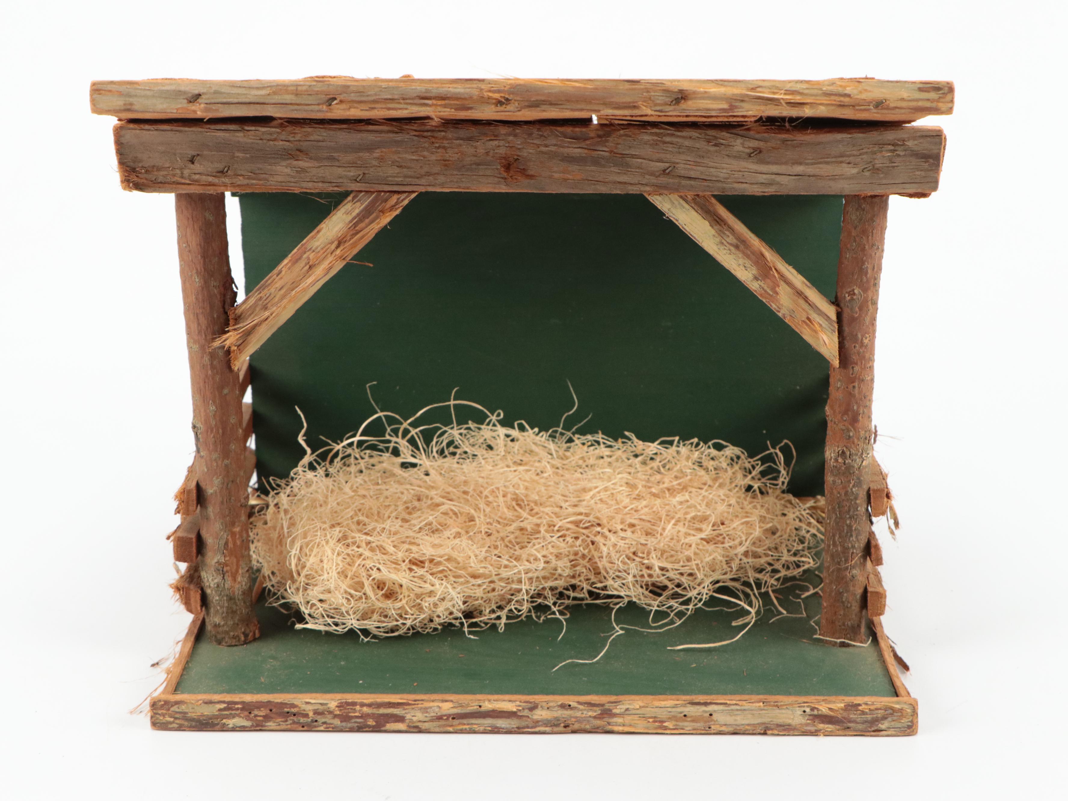 Hummel Goebel Nativity Figurines with Handmade Wood Stable