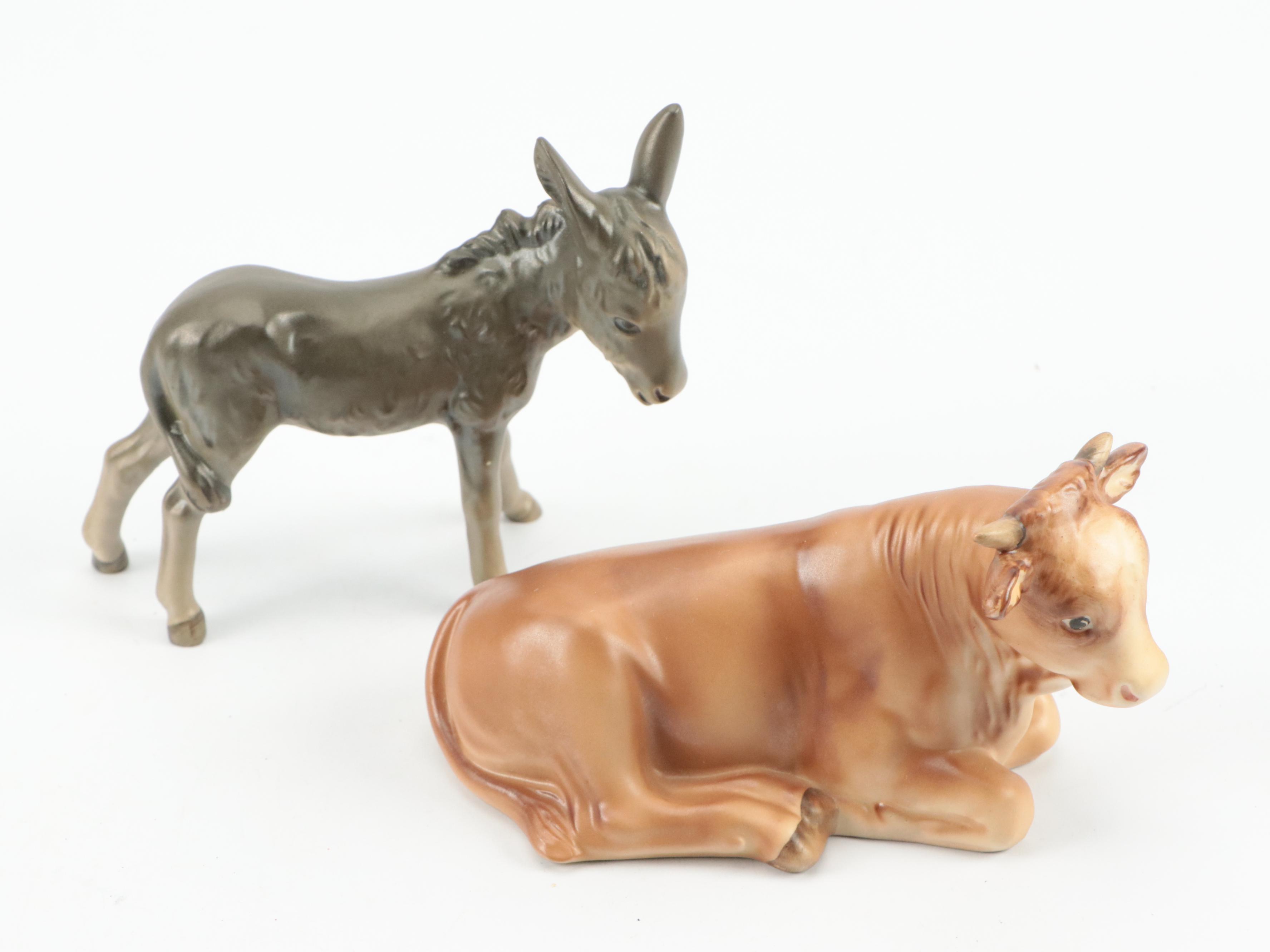 Hummel Goebel Nativity Figurines with Handmade Wood Stable