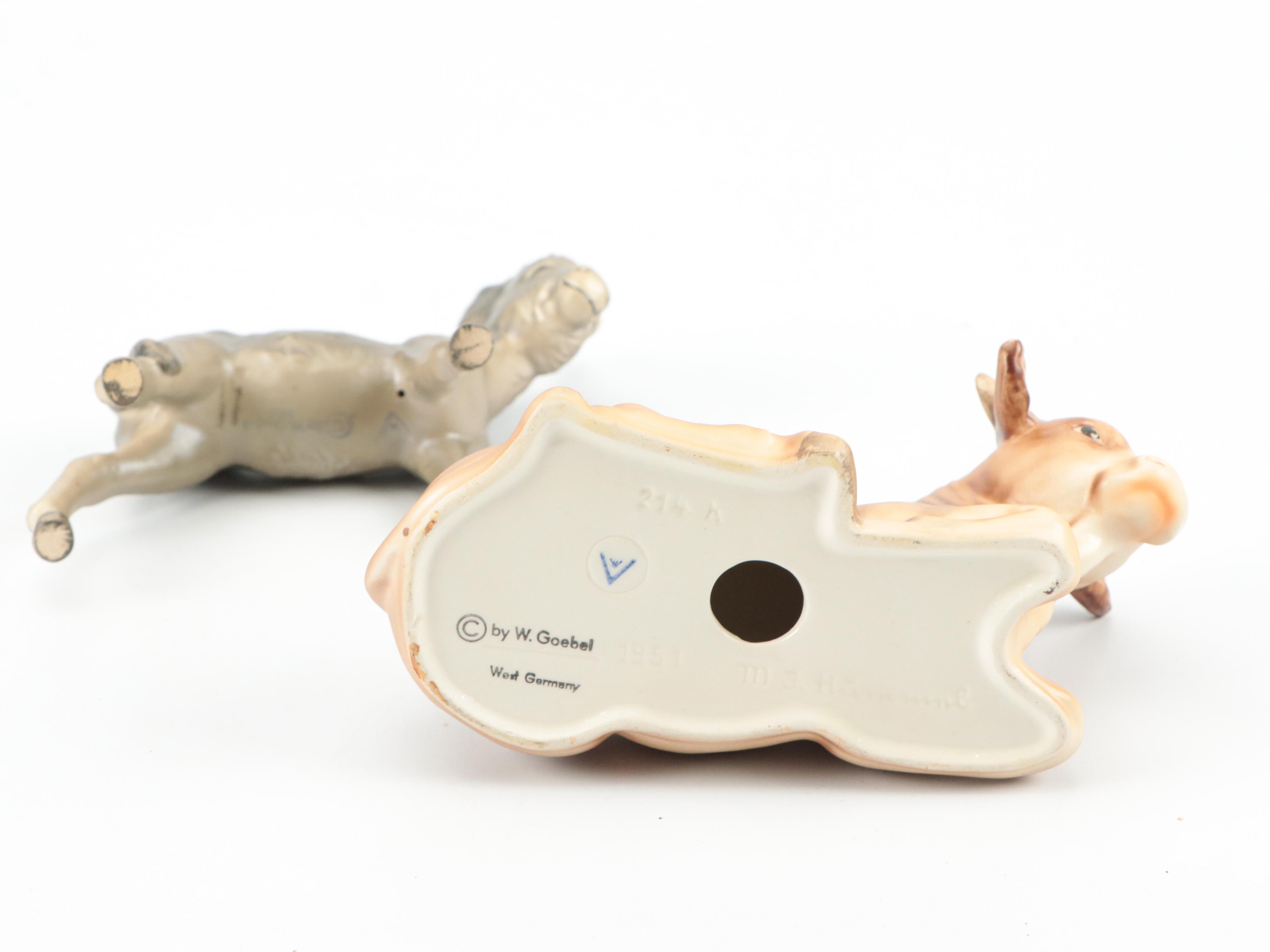 Hummel Goebel Nativity Figurines with Handmade Wood Stable