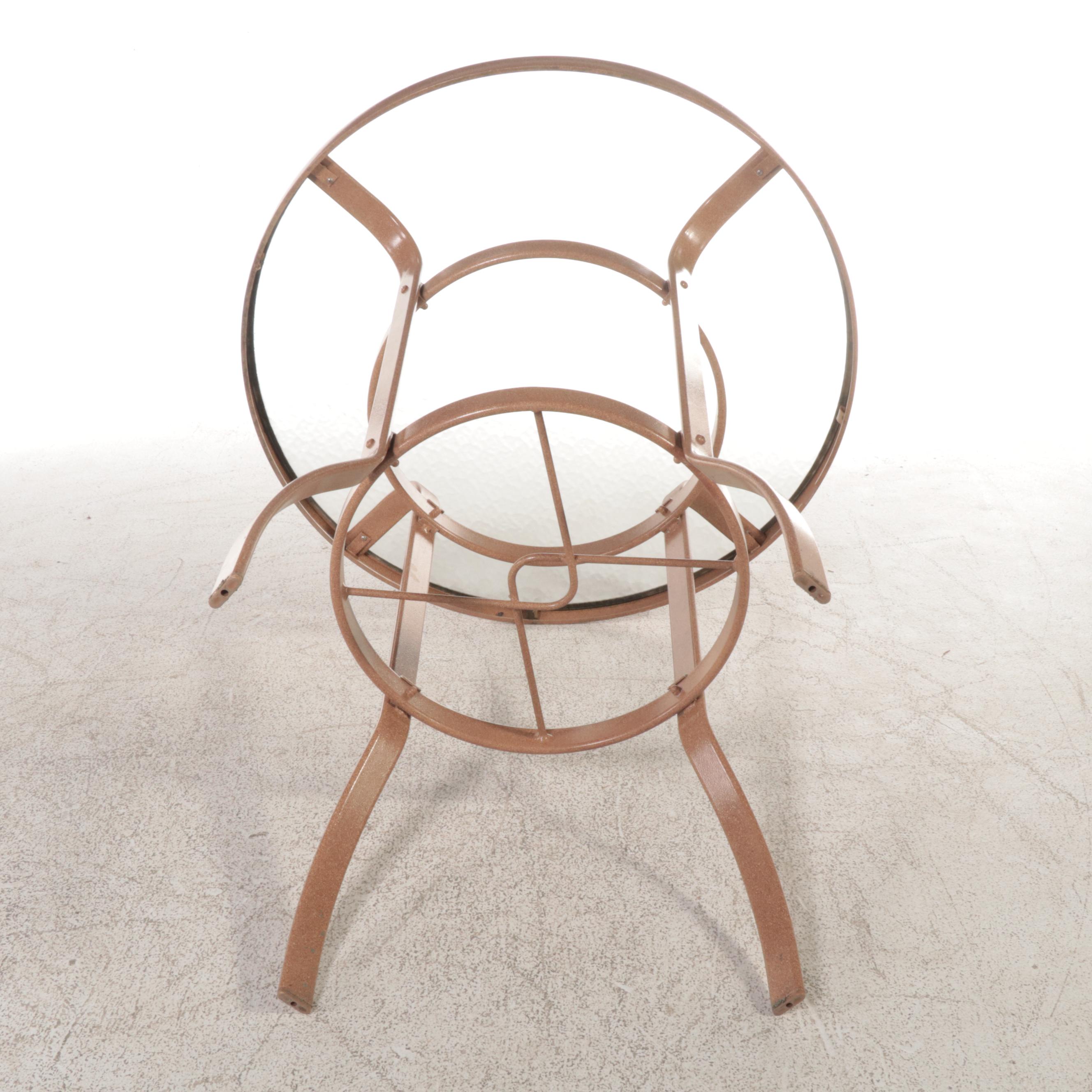 ThreePiece PowderCoated Aluminum and Glass Top Patio BarHeight