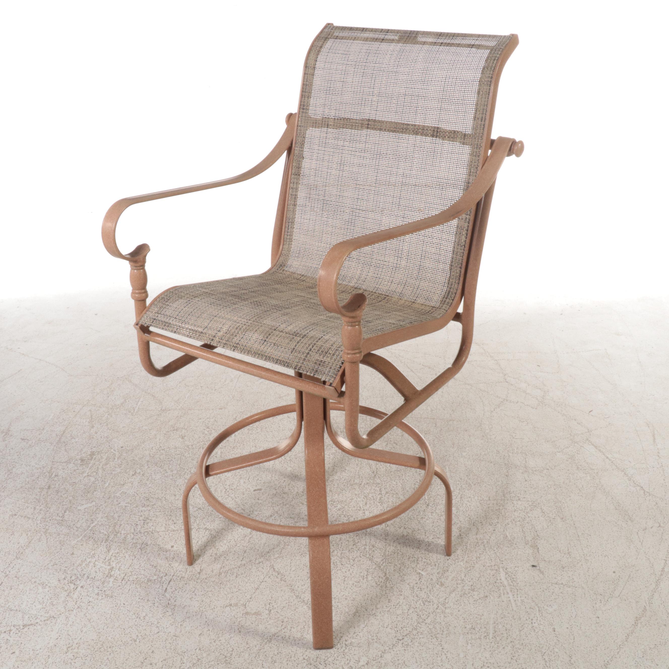 ThreePiece PowderCoated Aluminum and Glass Top Patio BarHeight