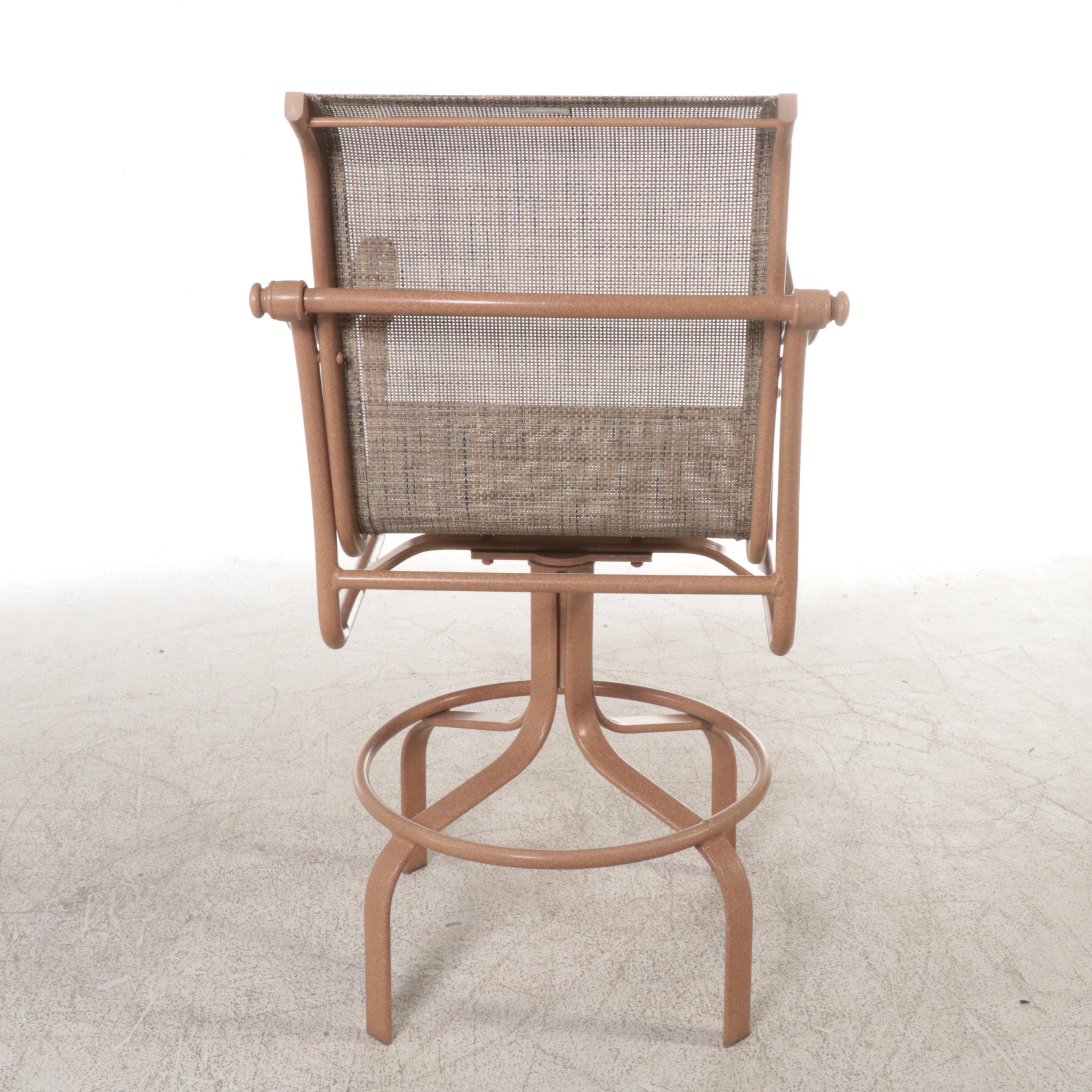 ThreePiece PowderCoated Aluminum and Glass Top Patio BarHeight