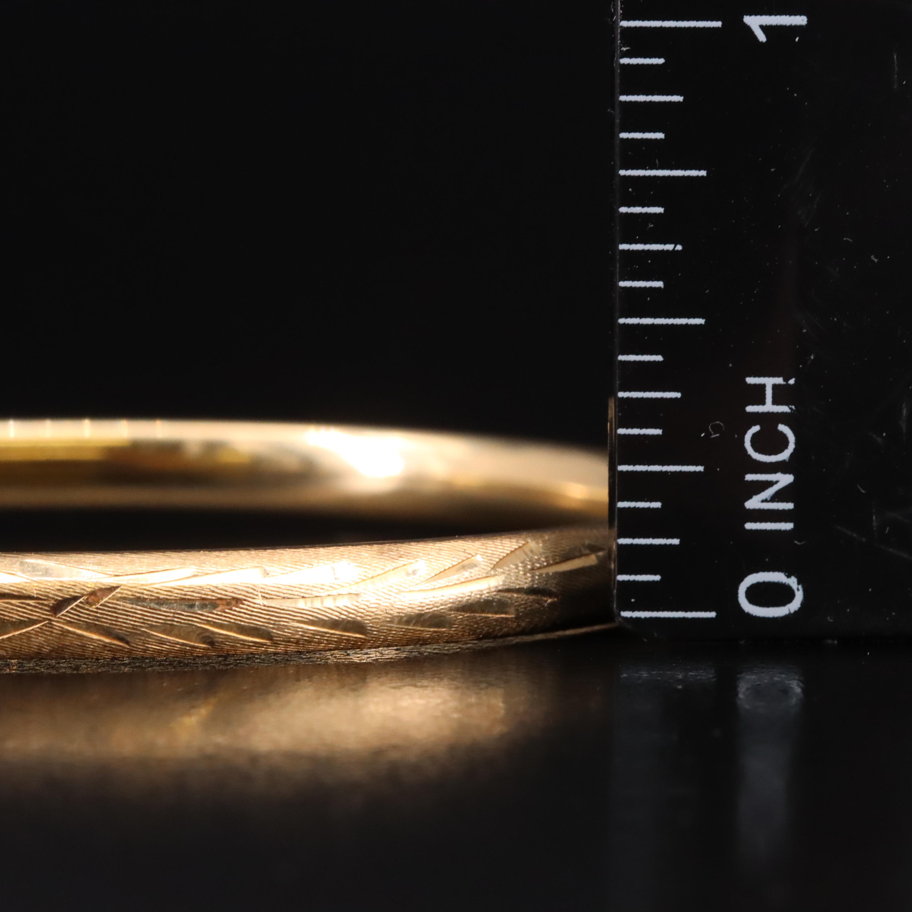 14K Diamond Cut Bangle