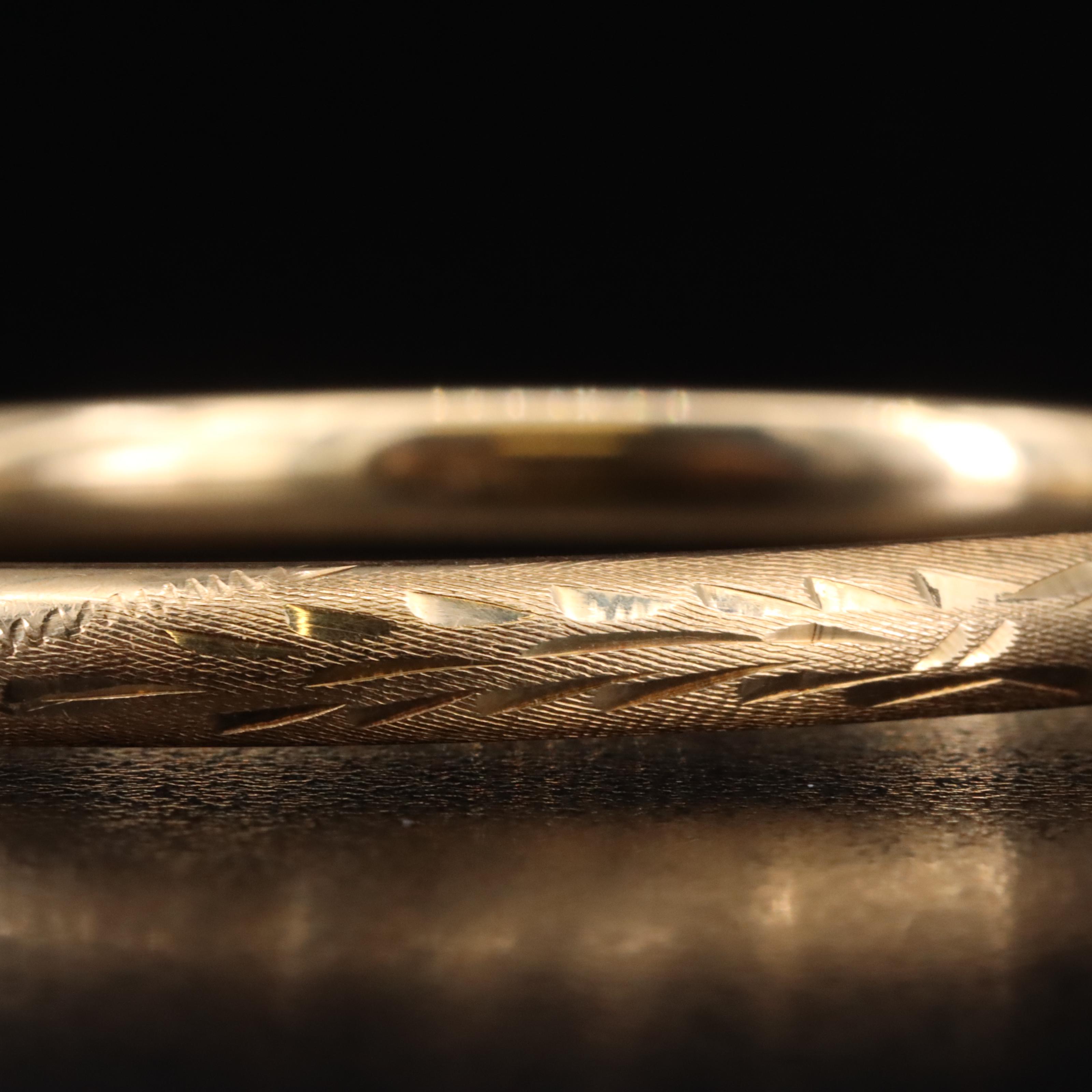 14K Diamond Cut Bangle