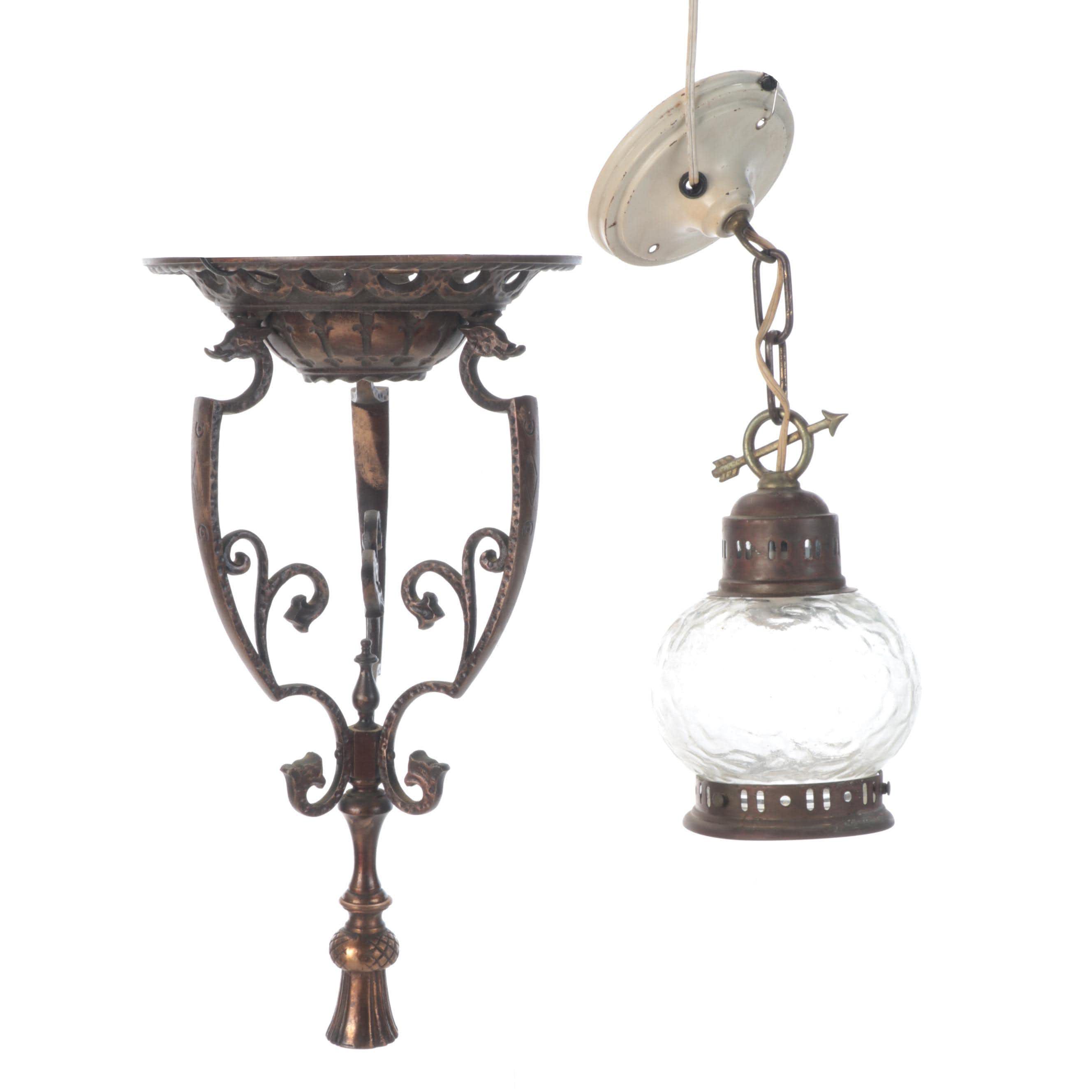 Victorian Style Pendant Frame With Glass Pendant Light
