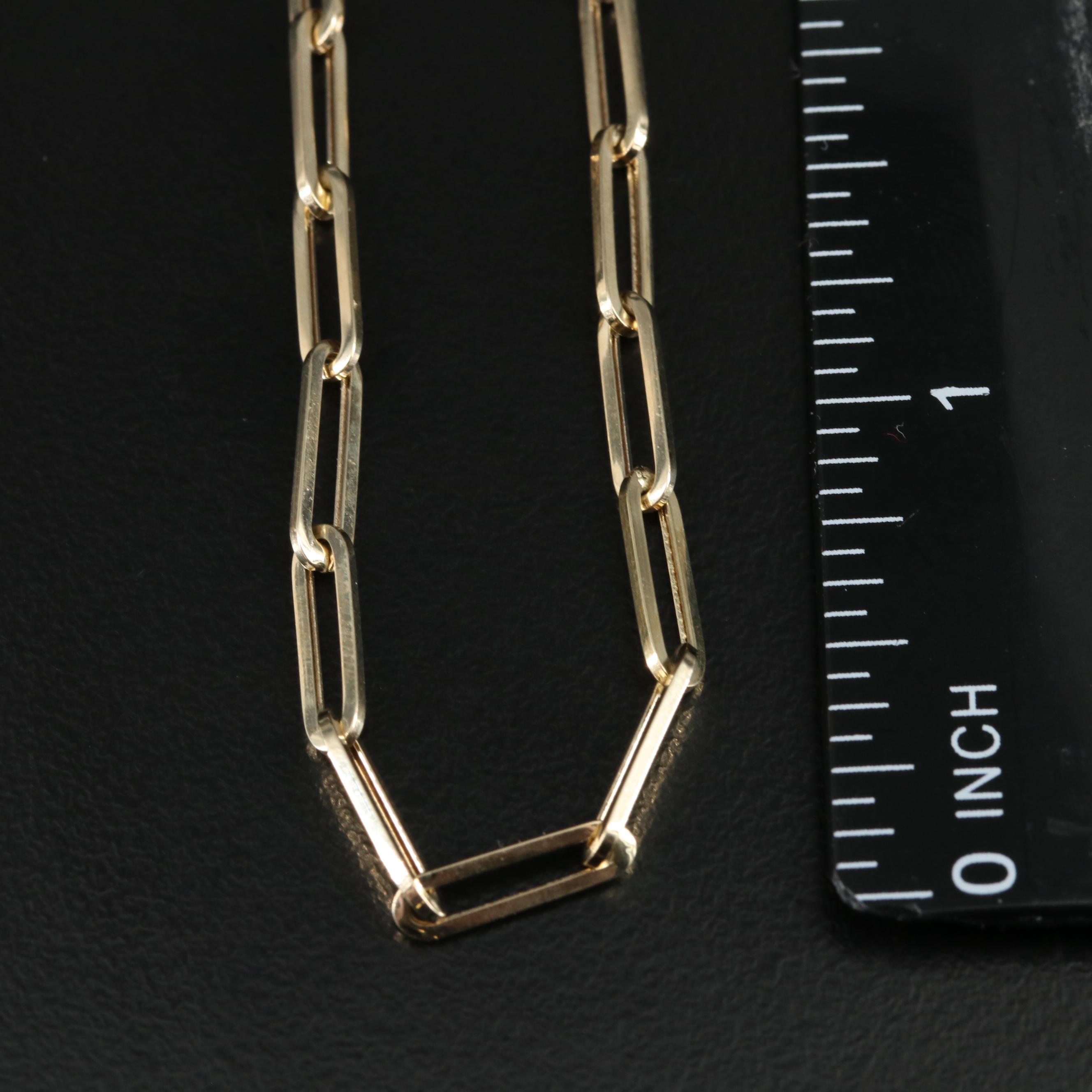 14K Paper Clip Chain Necklace EBTH