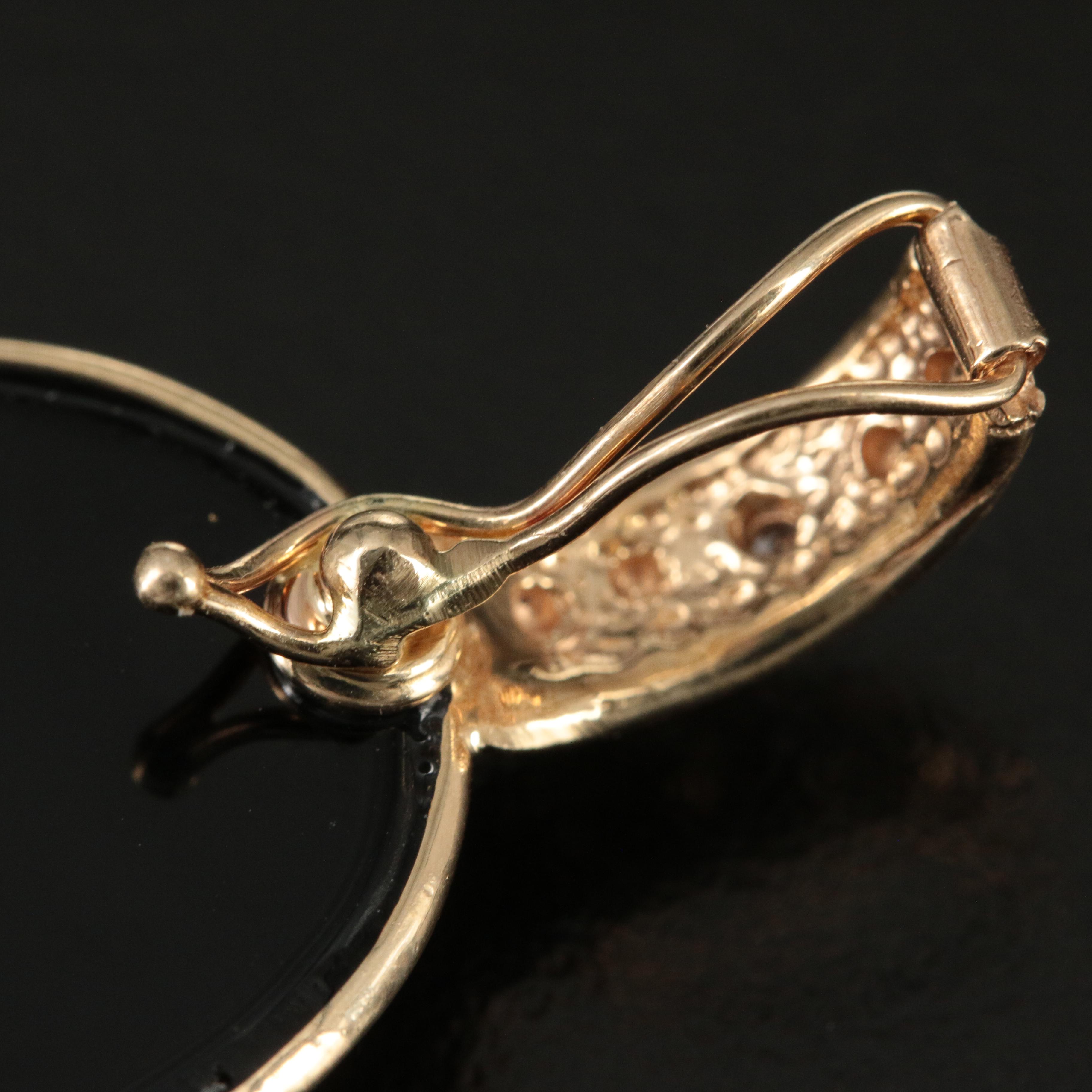 14K Black Onyx and Diamond Pendant