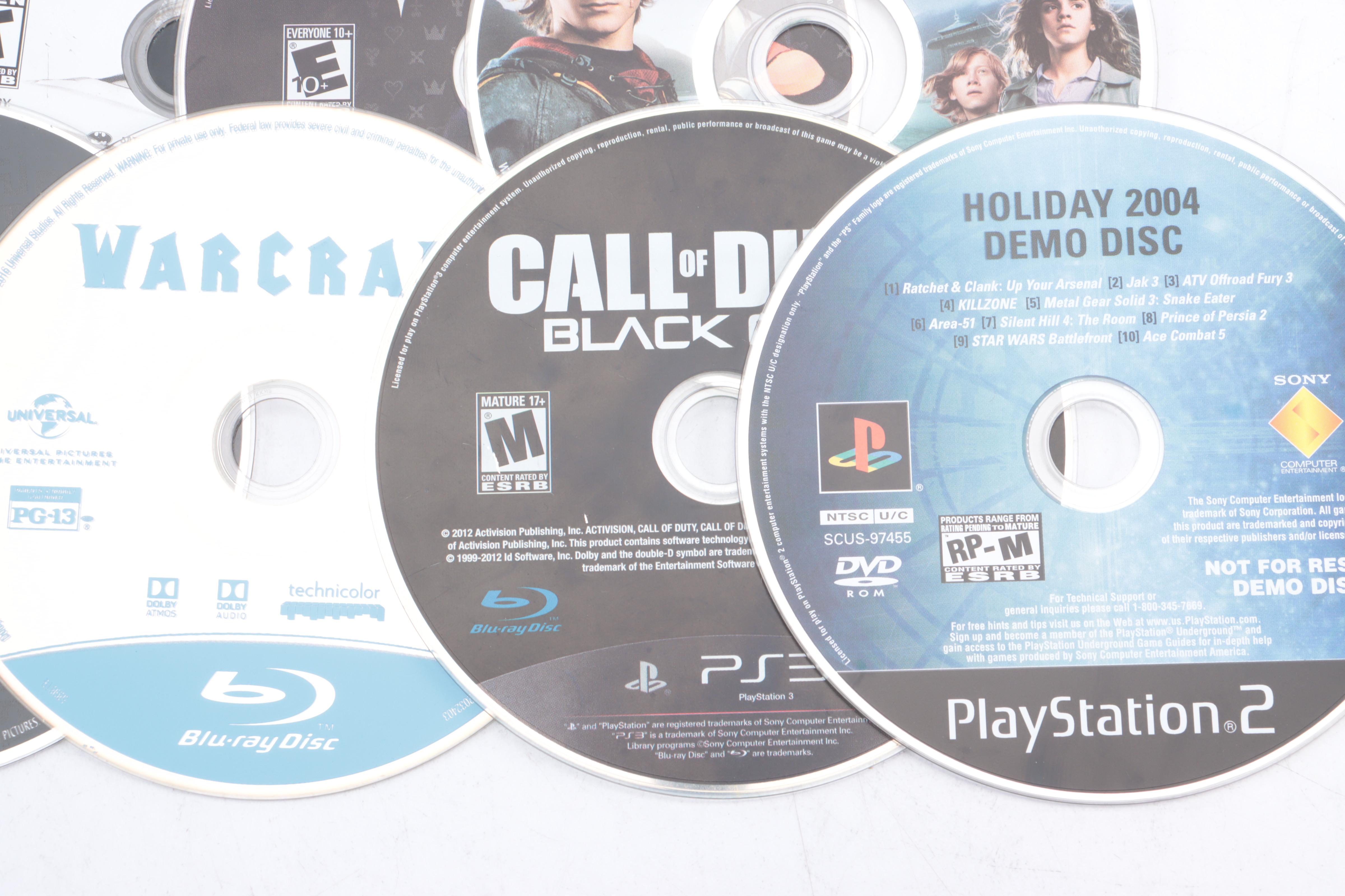 DVD Movie Collection with Video Games and Blu-Ray Discs