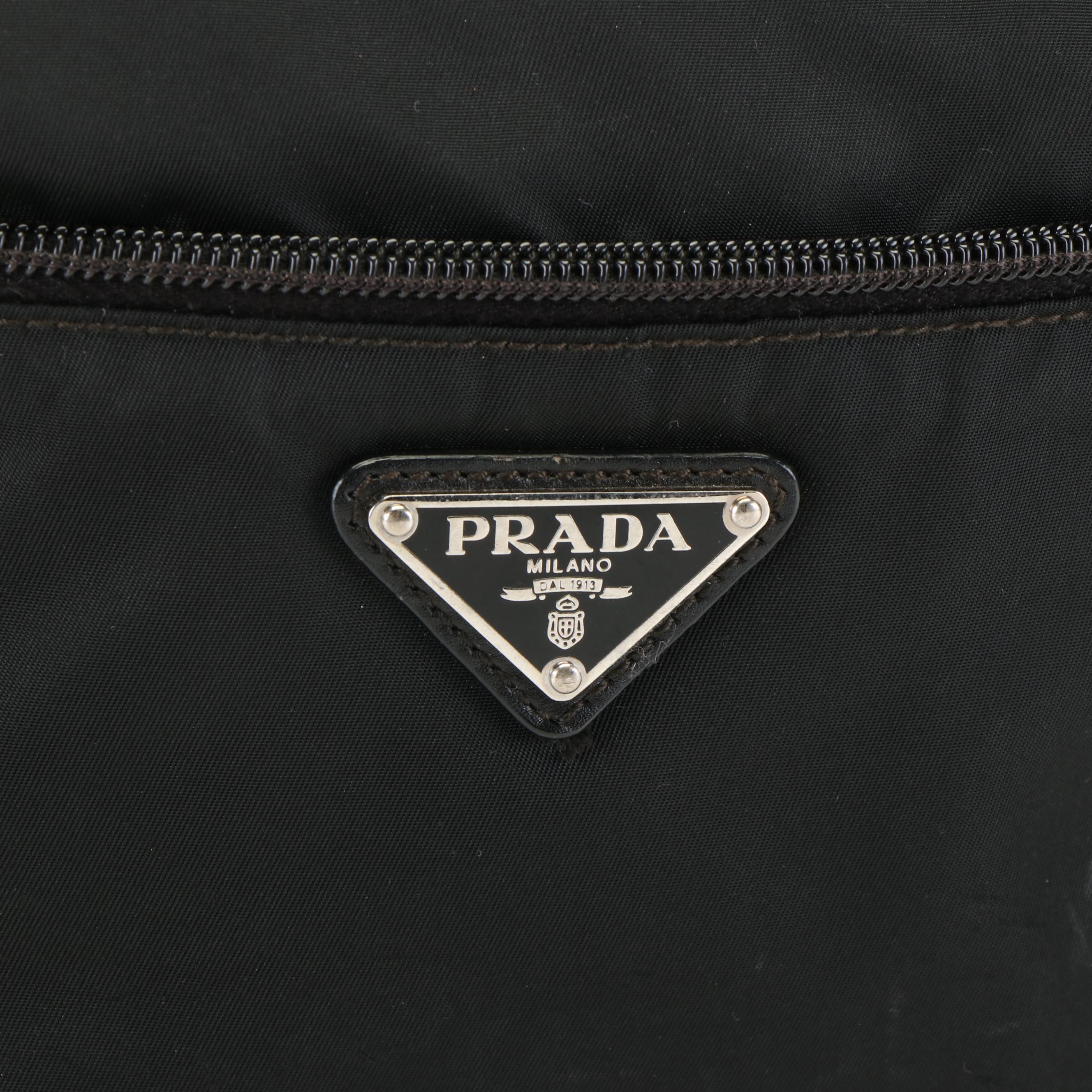Prada Front Pocket Black Tessuto Nylon Messenger Bag