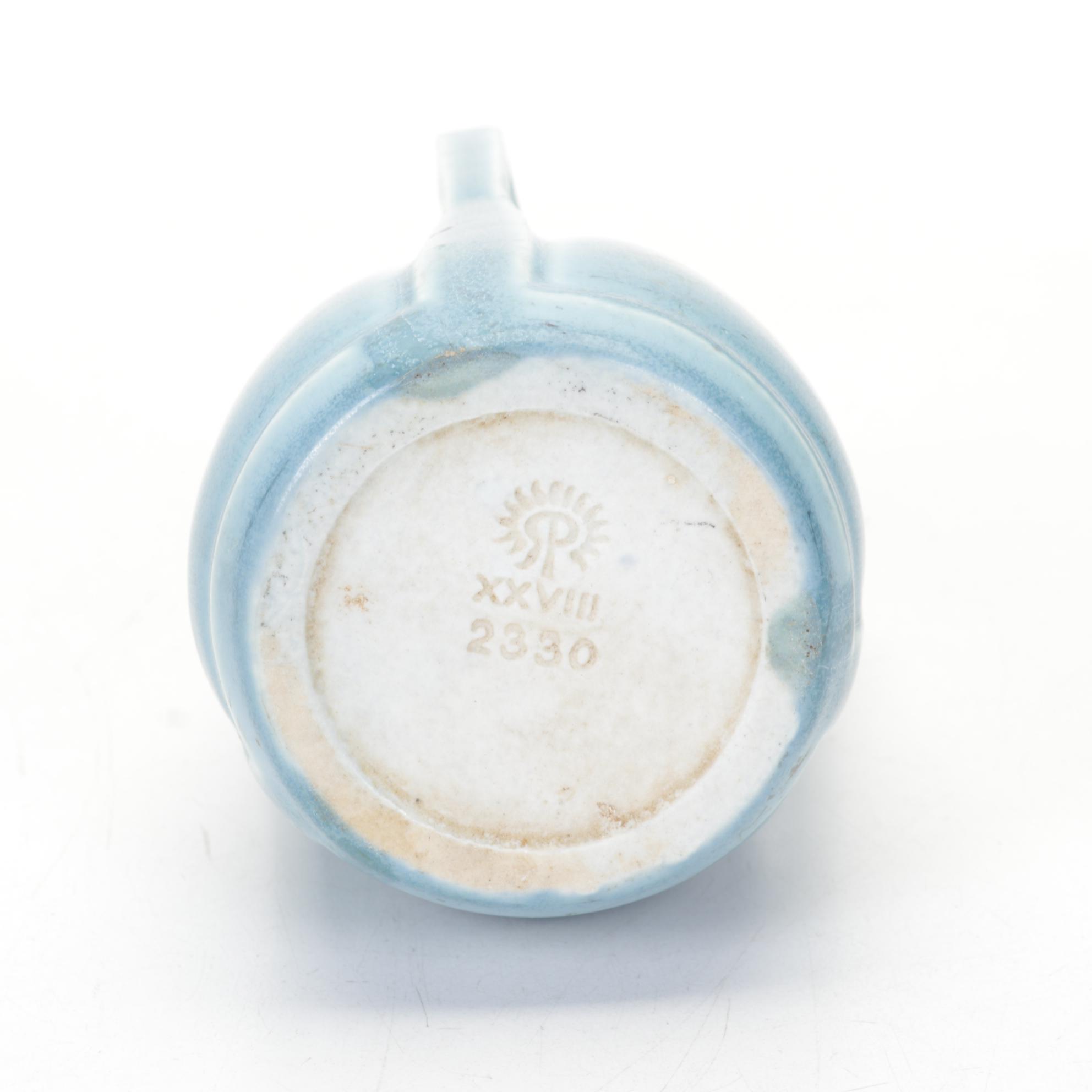 Rookwood Arts and Crafts Drip Glaze Three-Handled Blue Vase, 1928