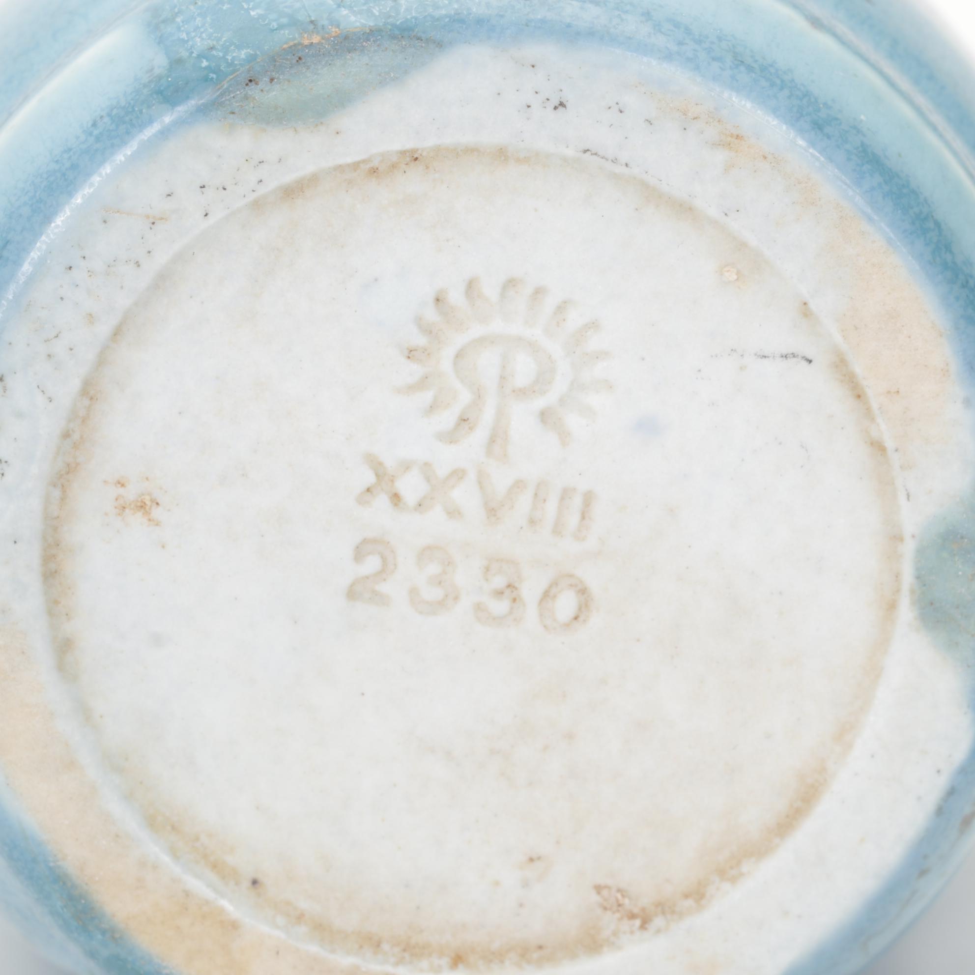 Rookwood Arts and Crafts Drip Glaze Three-Handled Blue Vase, 1928