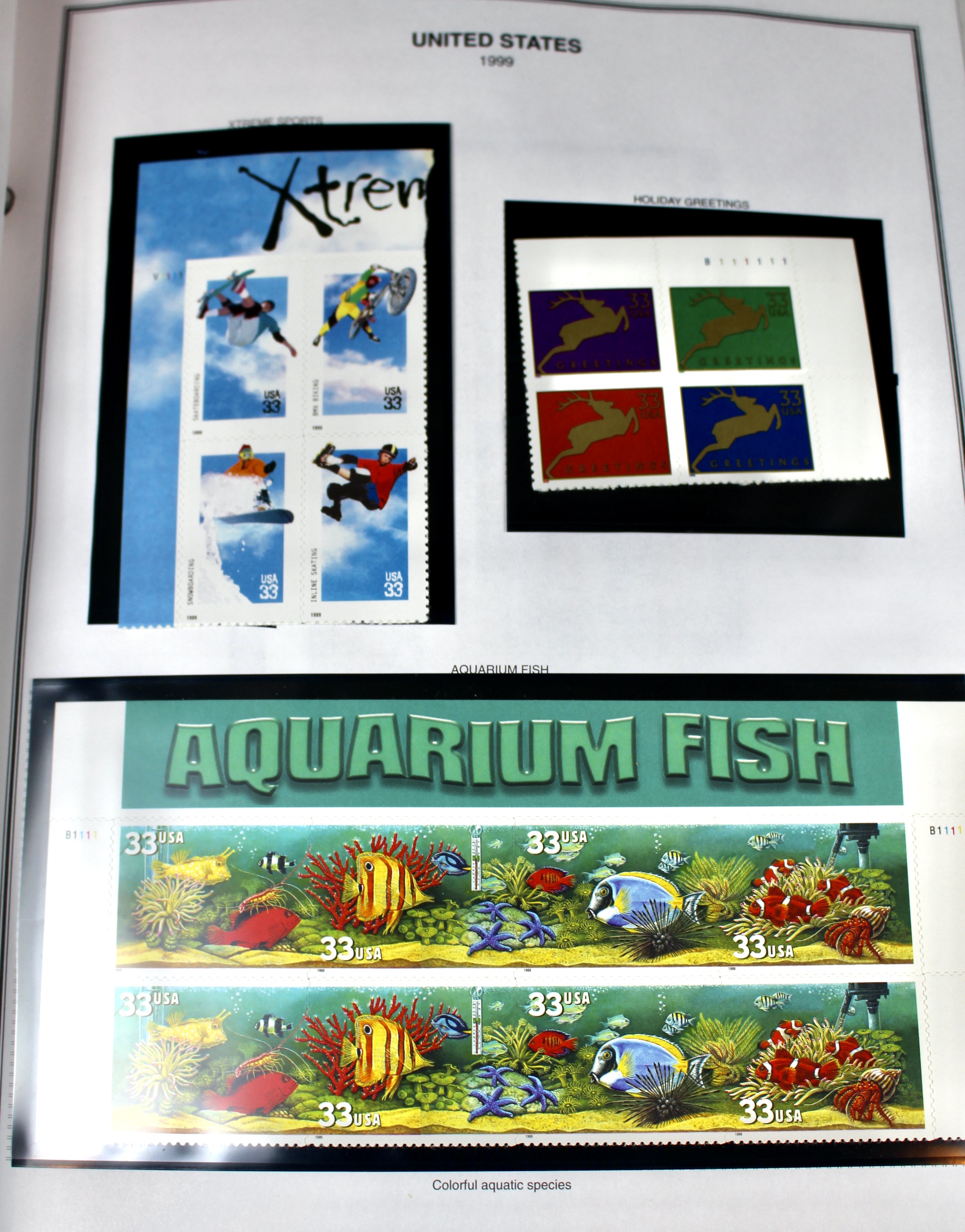 Mint Condition U.S. Postage Stamp Plate Blocks, 1999 to 2009