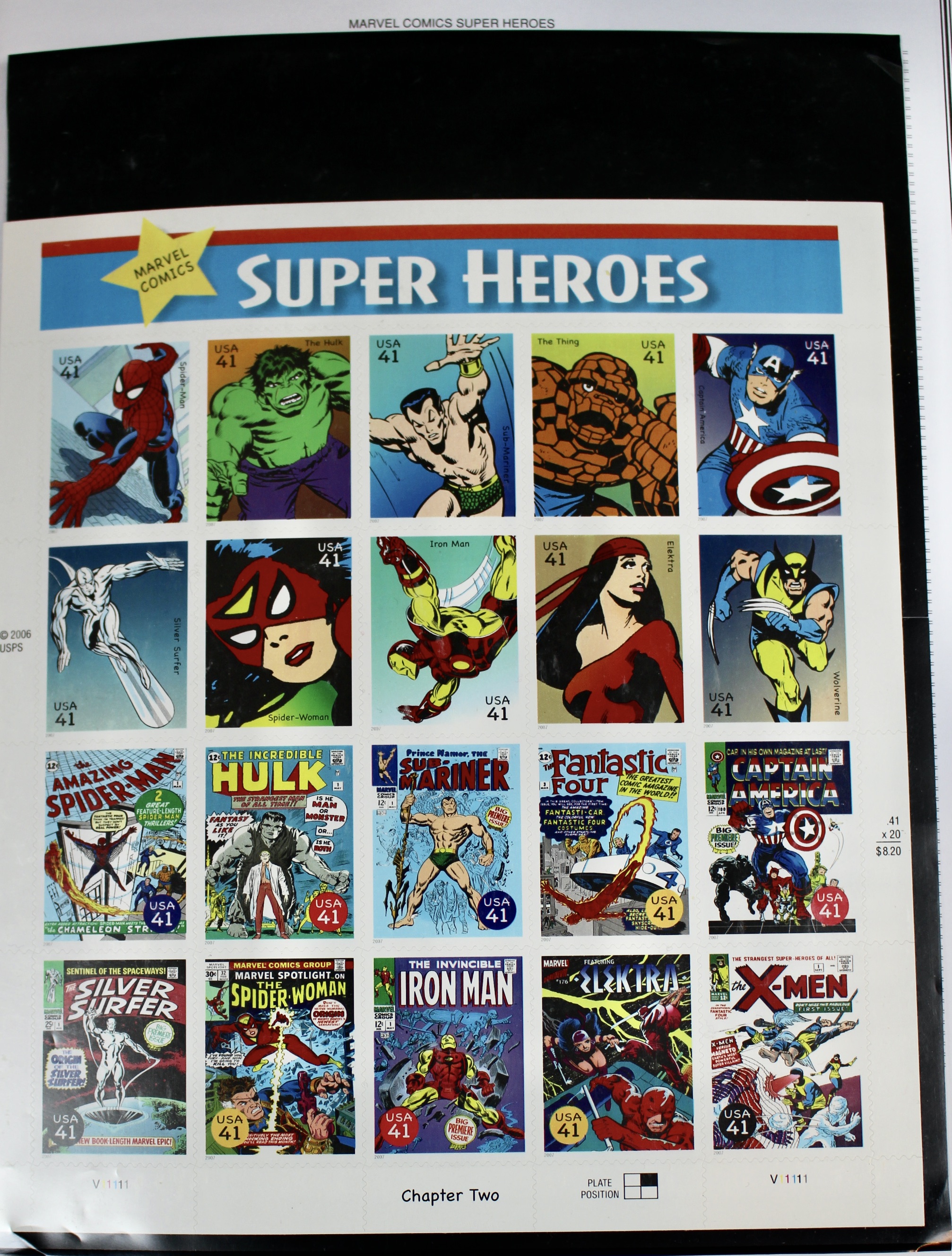 Mint Condition U.S. Postage Stamp Plate Blocks, 1999 to 2009