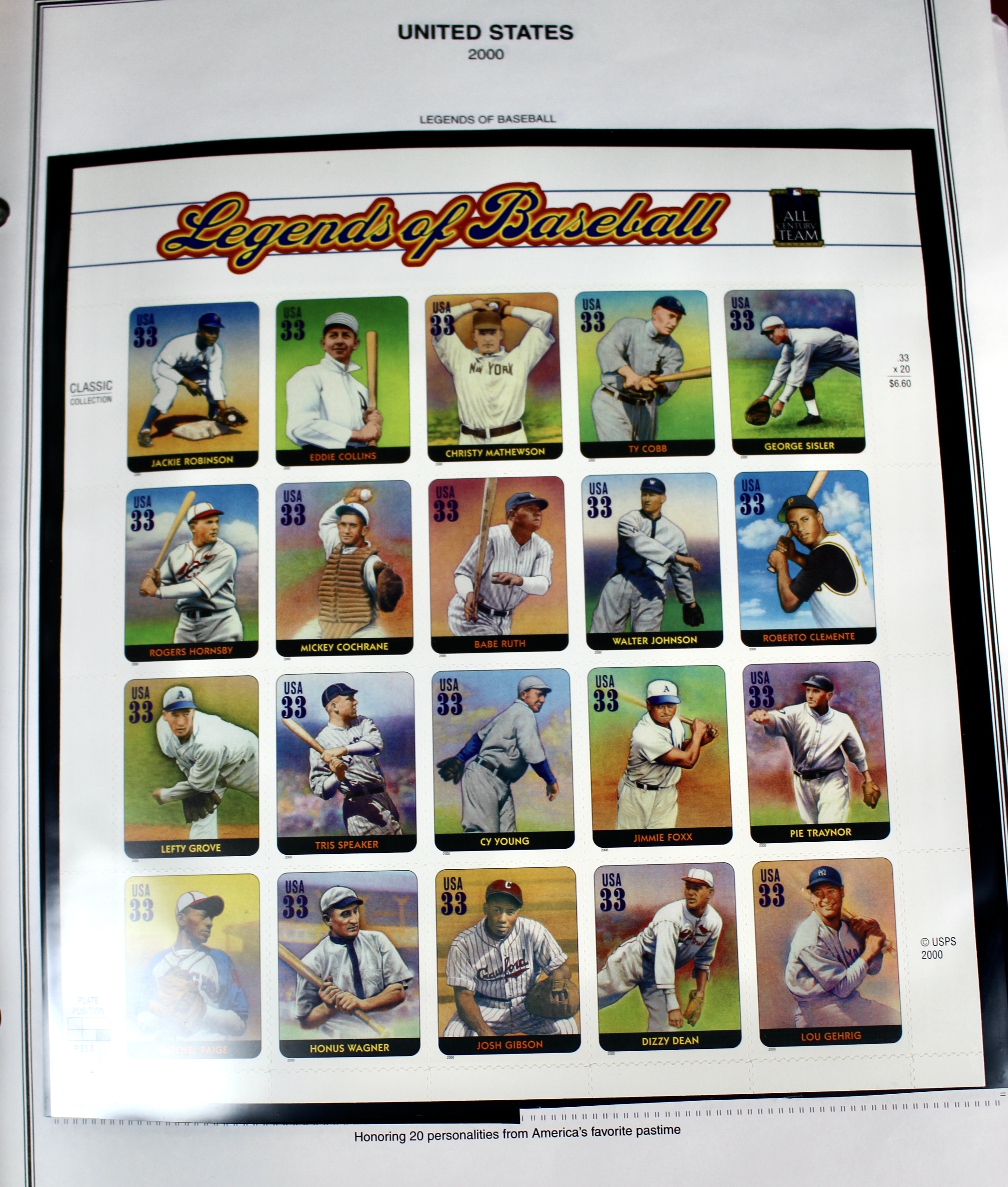 Mint Condition U.S. Postage Stamp Plate Blocks, 1999 to 2009