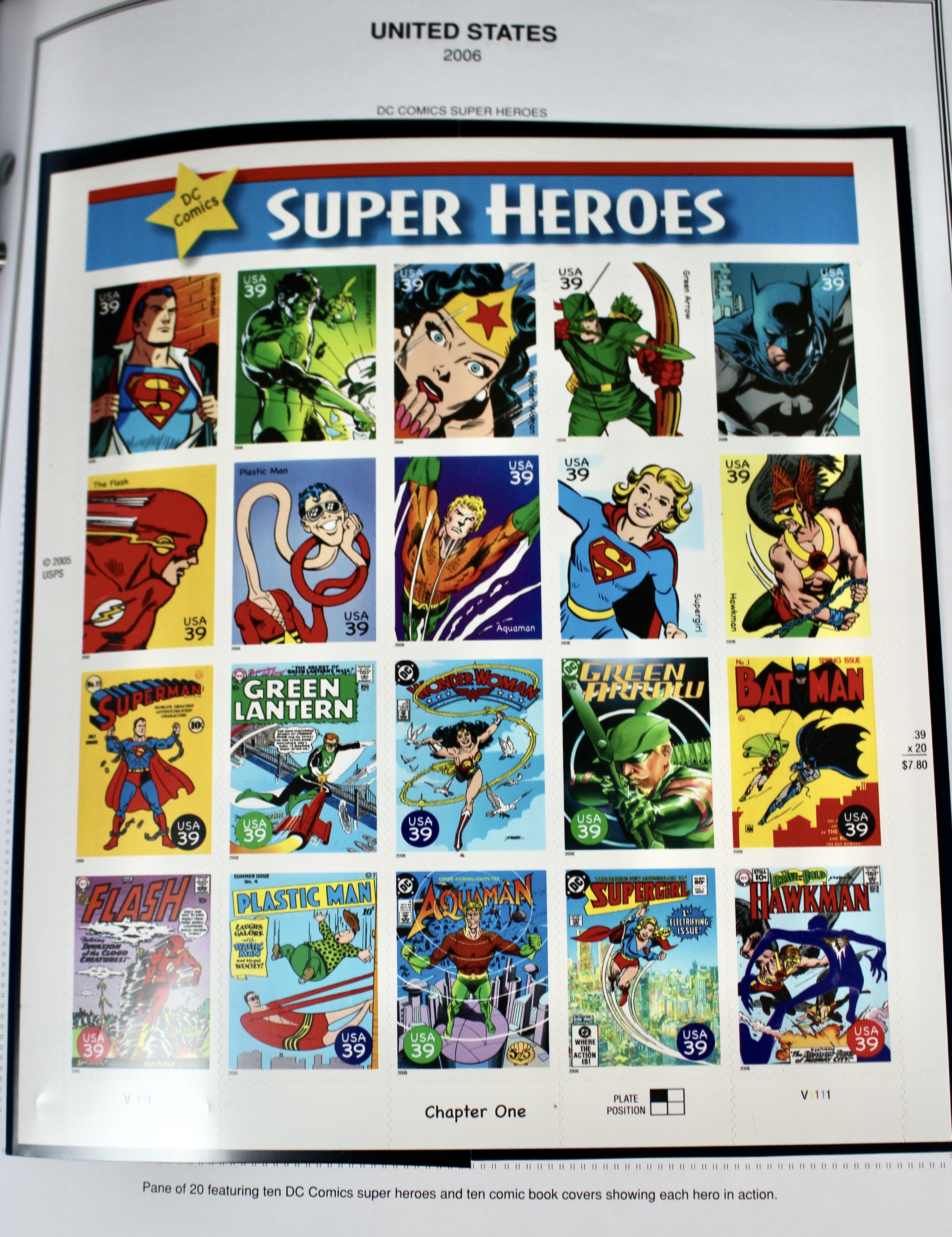 Mint Condition U.S. Postage Stamp Plate Blocks, 1999 to 2009