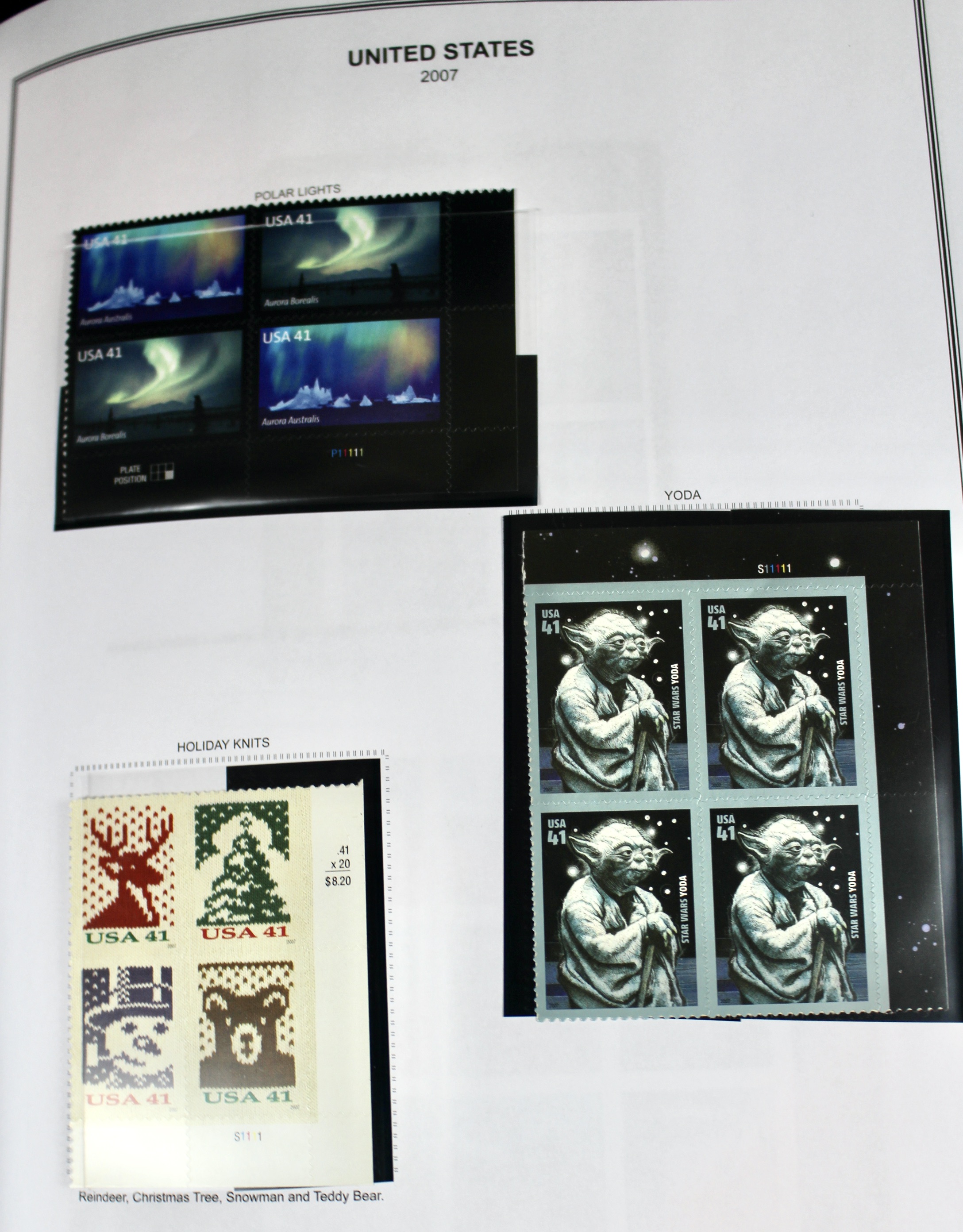 Mint Condition U.S. Postage Stamp Plate Blocks, 1999 to 2009