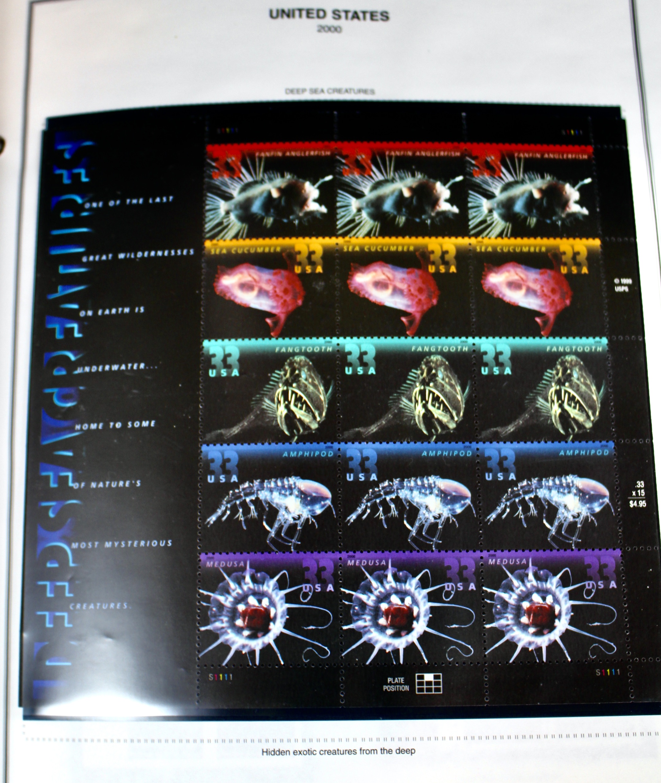 Mint Condition U.S. Postage Stamp Plate Blocks, 1999 to 2009