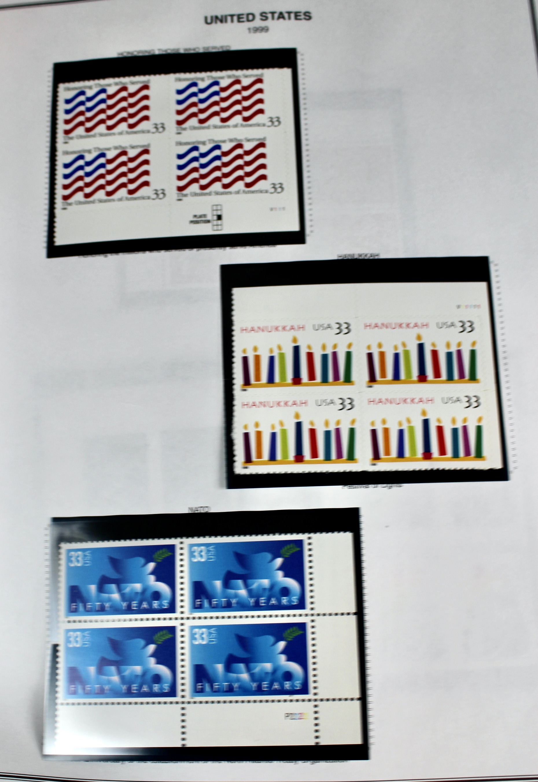 Mint Condition U.S. Postage Stamp Plate Blocks, 1999 to 2009