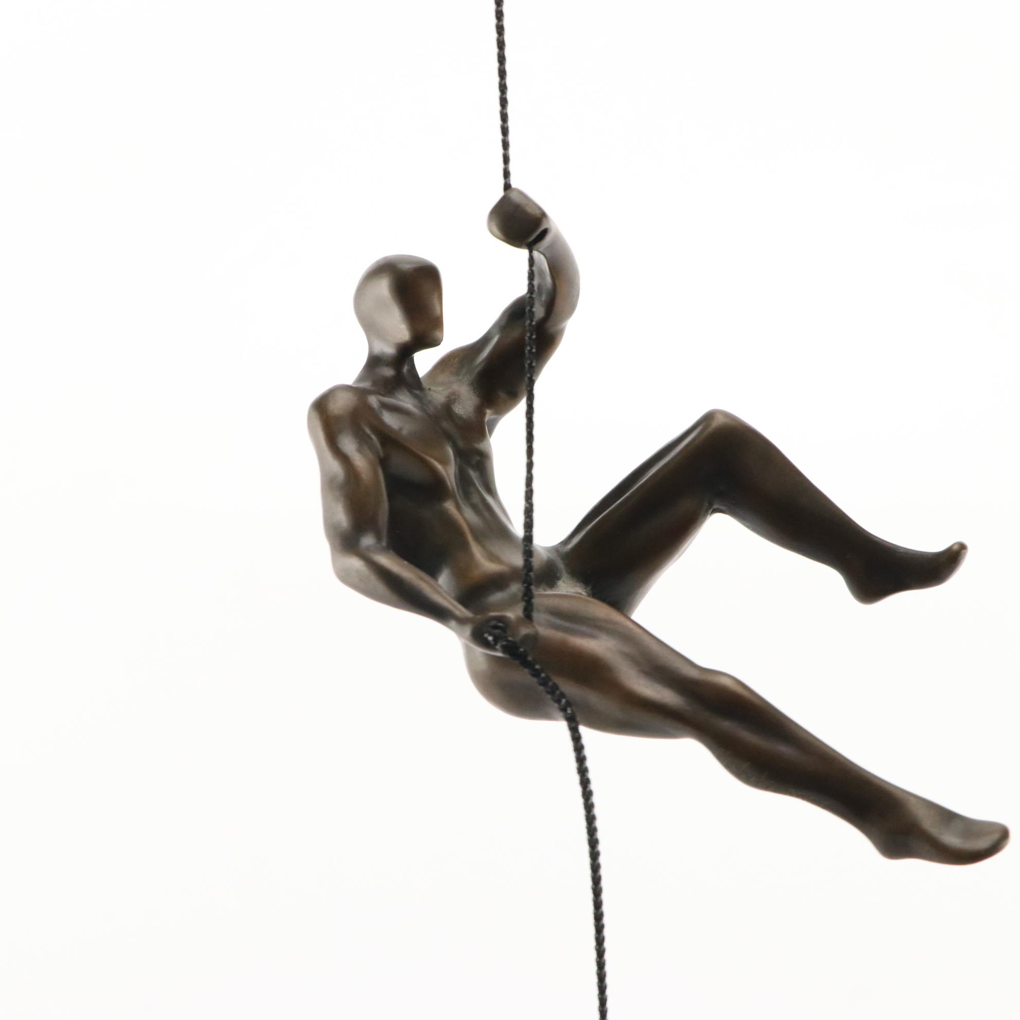 Roberto Gutierrez Bronze Sculpture of Wall Climber "Climber II"