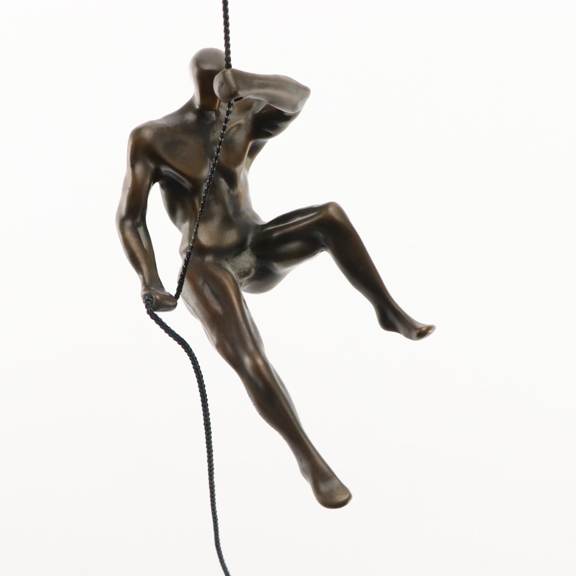 Roberto Gutierrez Bronze Sculpture of Wall Climber "Climber II"