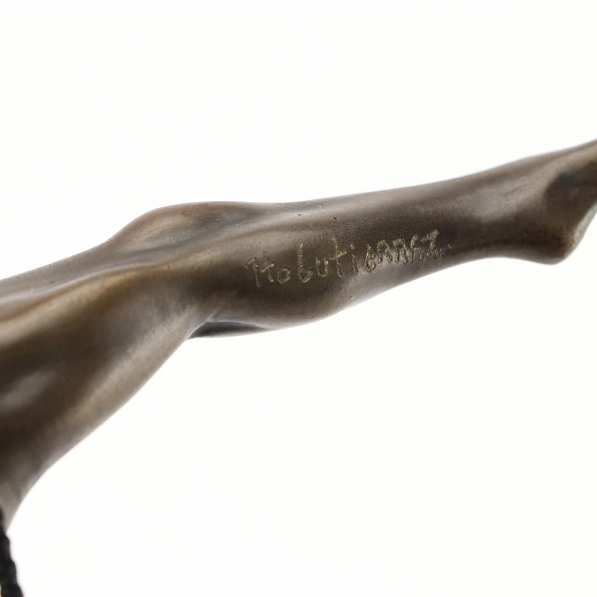 Roberto Gutierrez Bronze Sculpture of Wall Climber "Climber II"