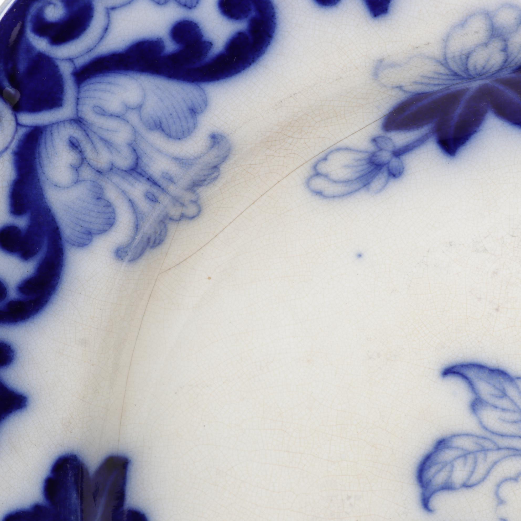 Cauldon, England "Candia" Flow Blue Ironstone Platter, Early 20th C.