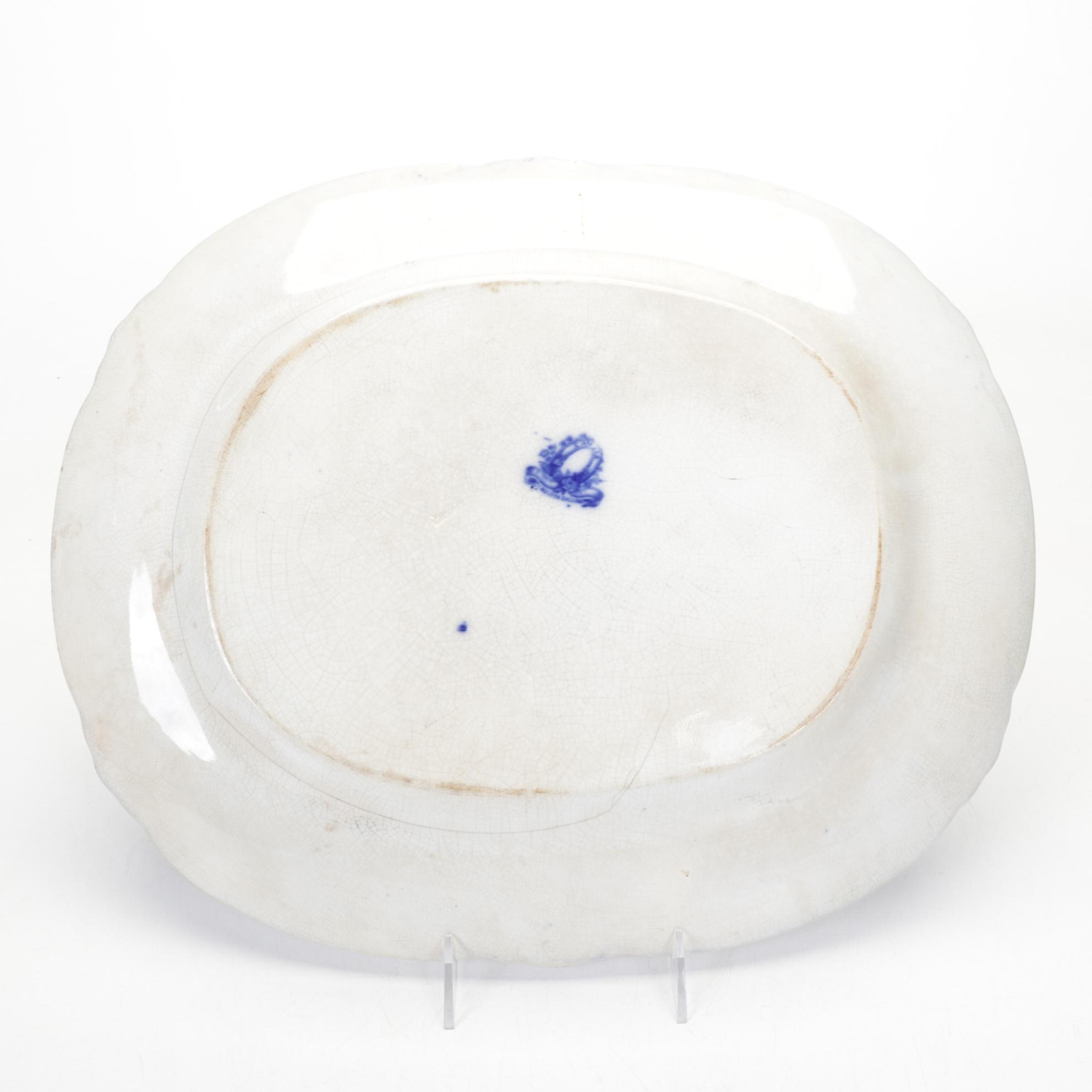 Cauldon, England "Candia" Flow Blue Ironstone Platter, Early 20th C.