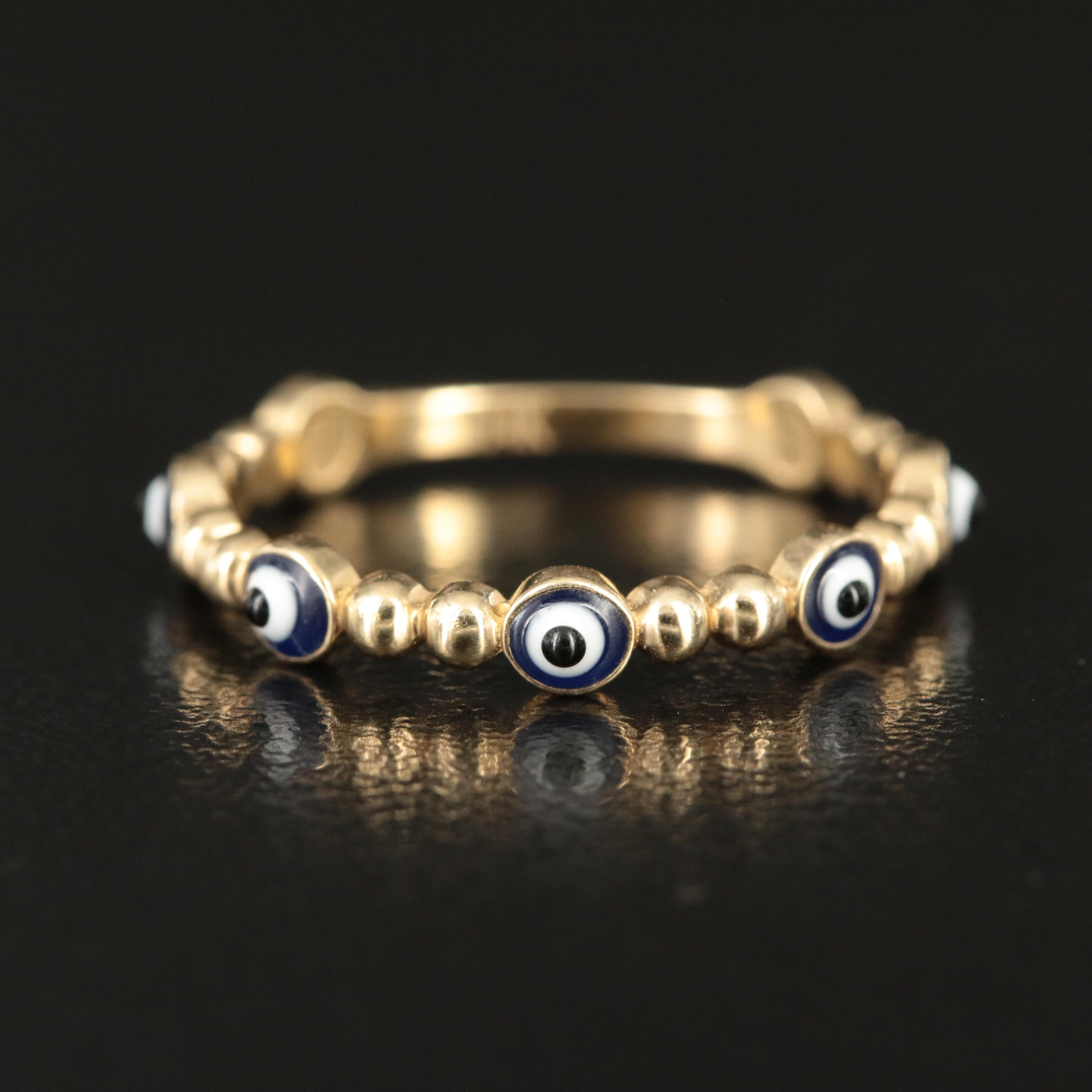 14K Evil Eye Band