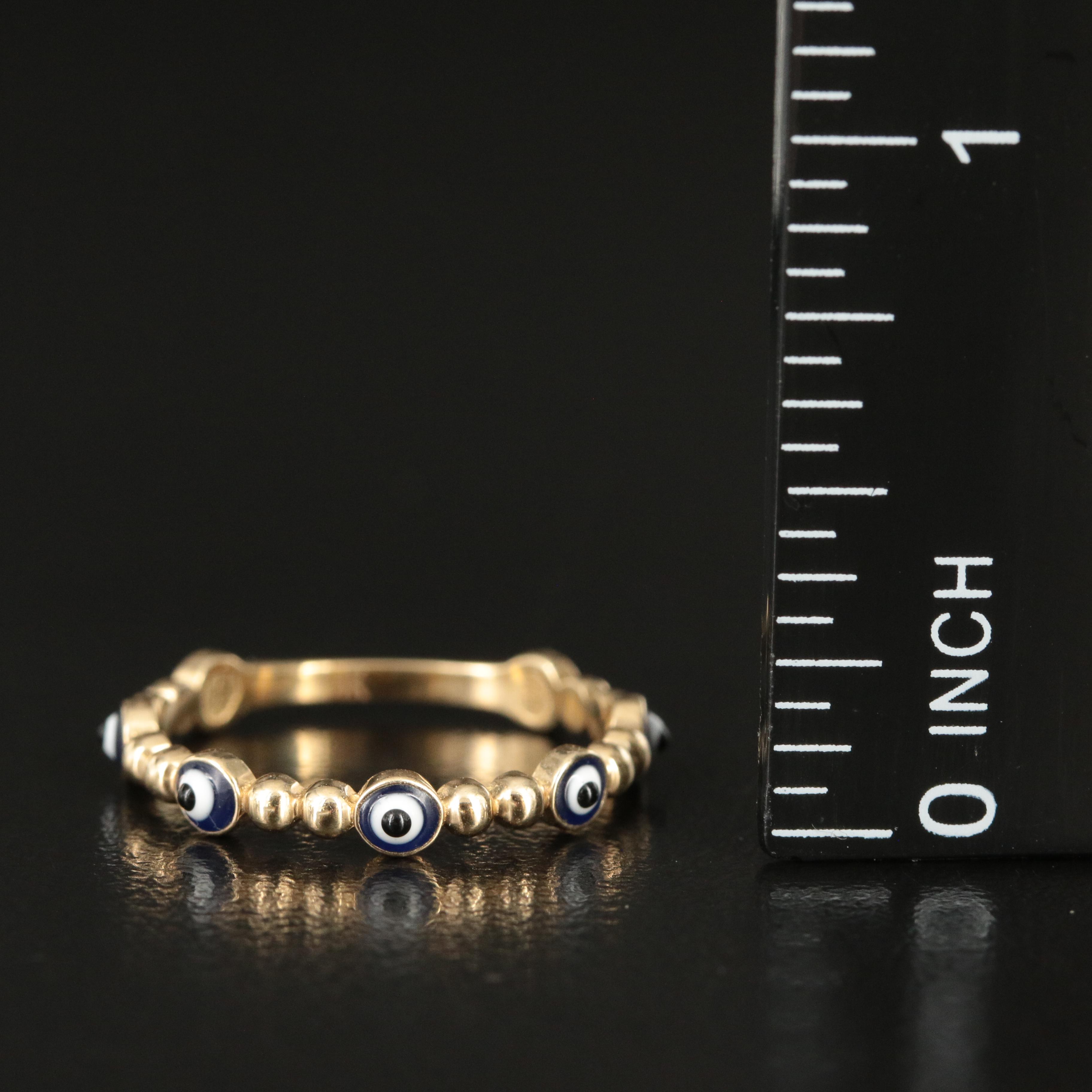 14K Evil Eye Band