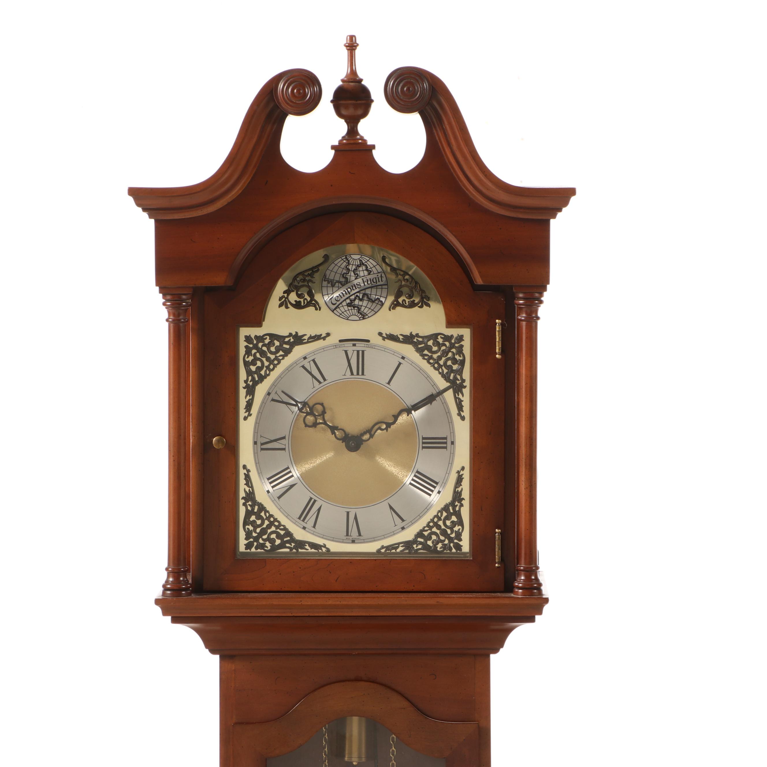 Colonial Mfg. of Zeeland Maple Case Grandmother Clock, Mid to Late 20th Century
