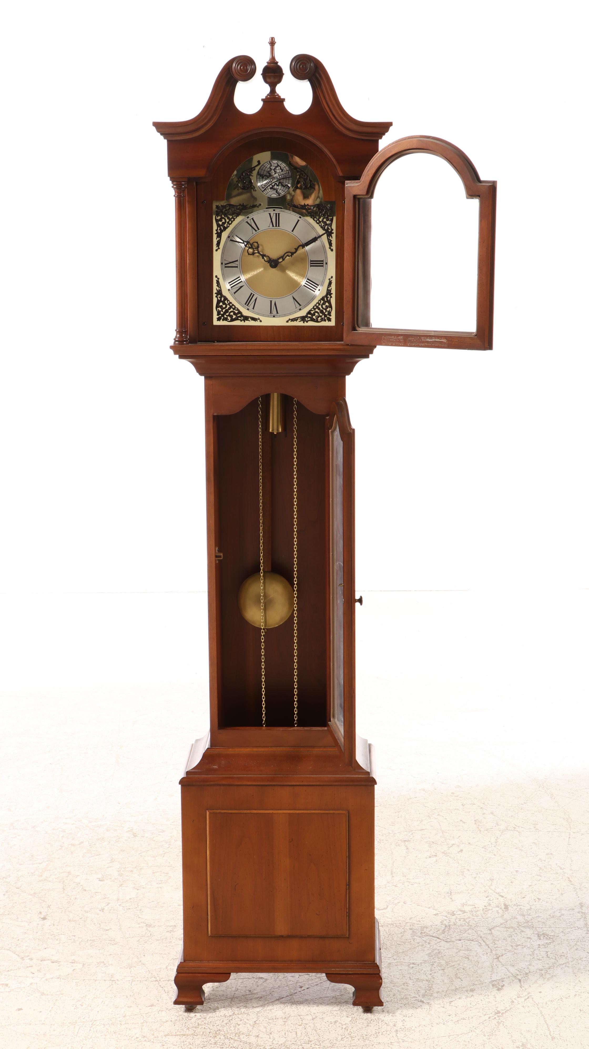 Colonial Mfg. of Zeeland Maple Case Grandmother Clock, Mid to Late 20th Century