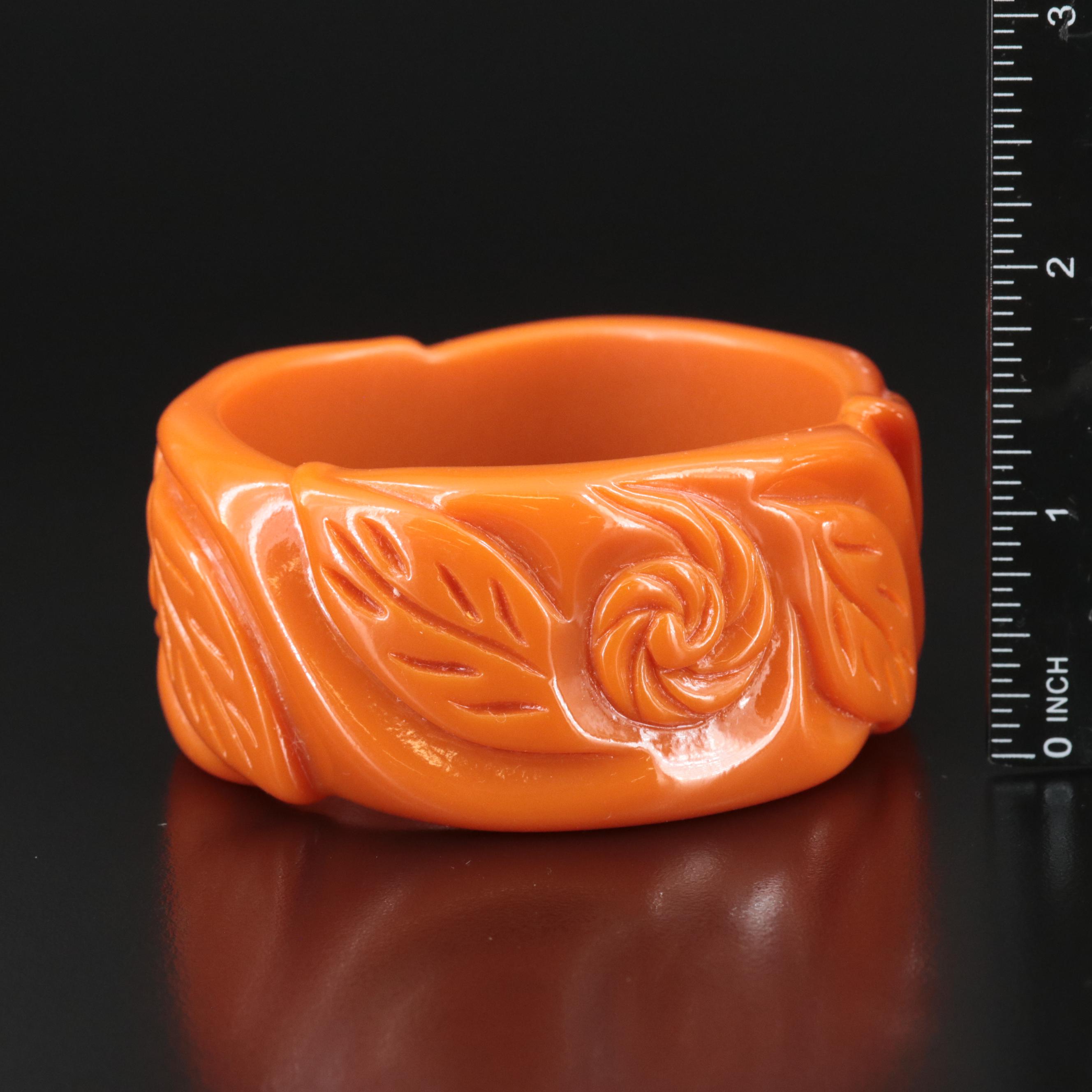 Carved and Deep Carved Bakelite Bangle Collection