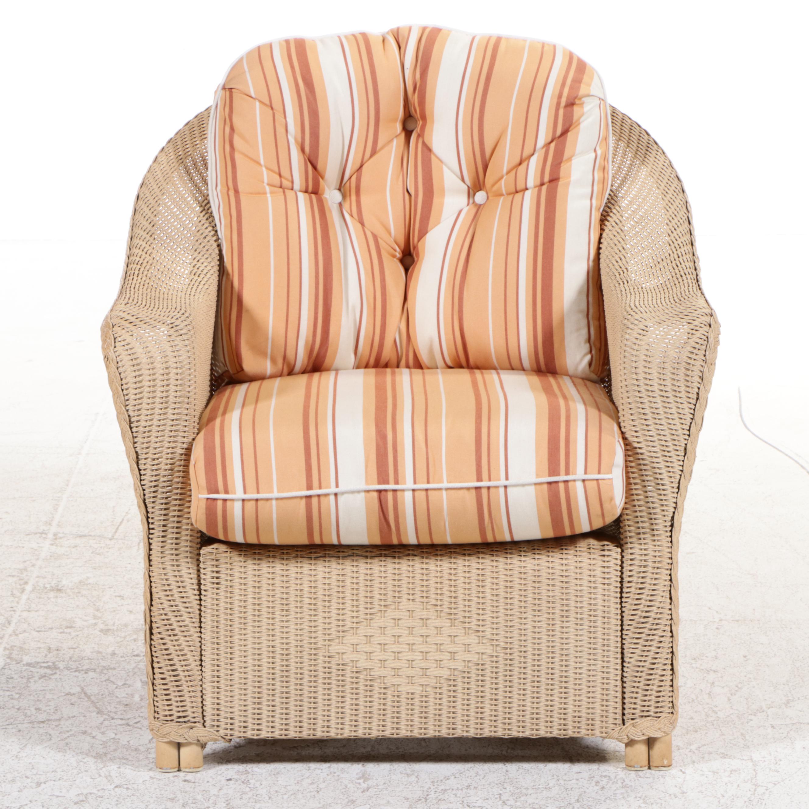 Four-Piece LLoyd/Flanders "Lloyd Loom" Wicker and Aluminum Patio Furniture Set