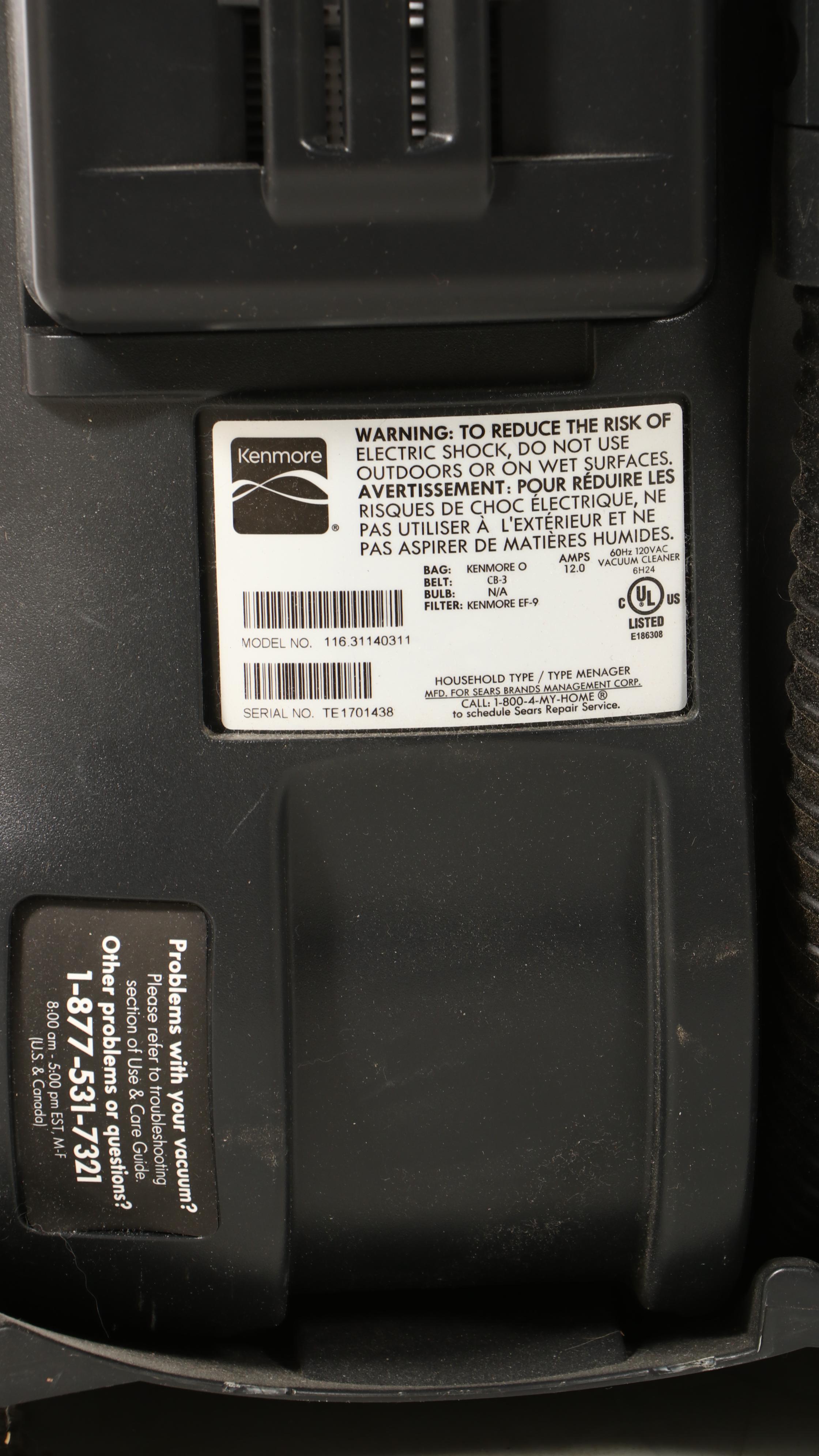 Kenmore HEPA Filter Upright Vacuum EBTH