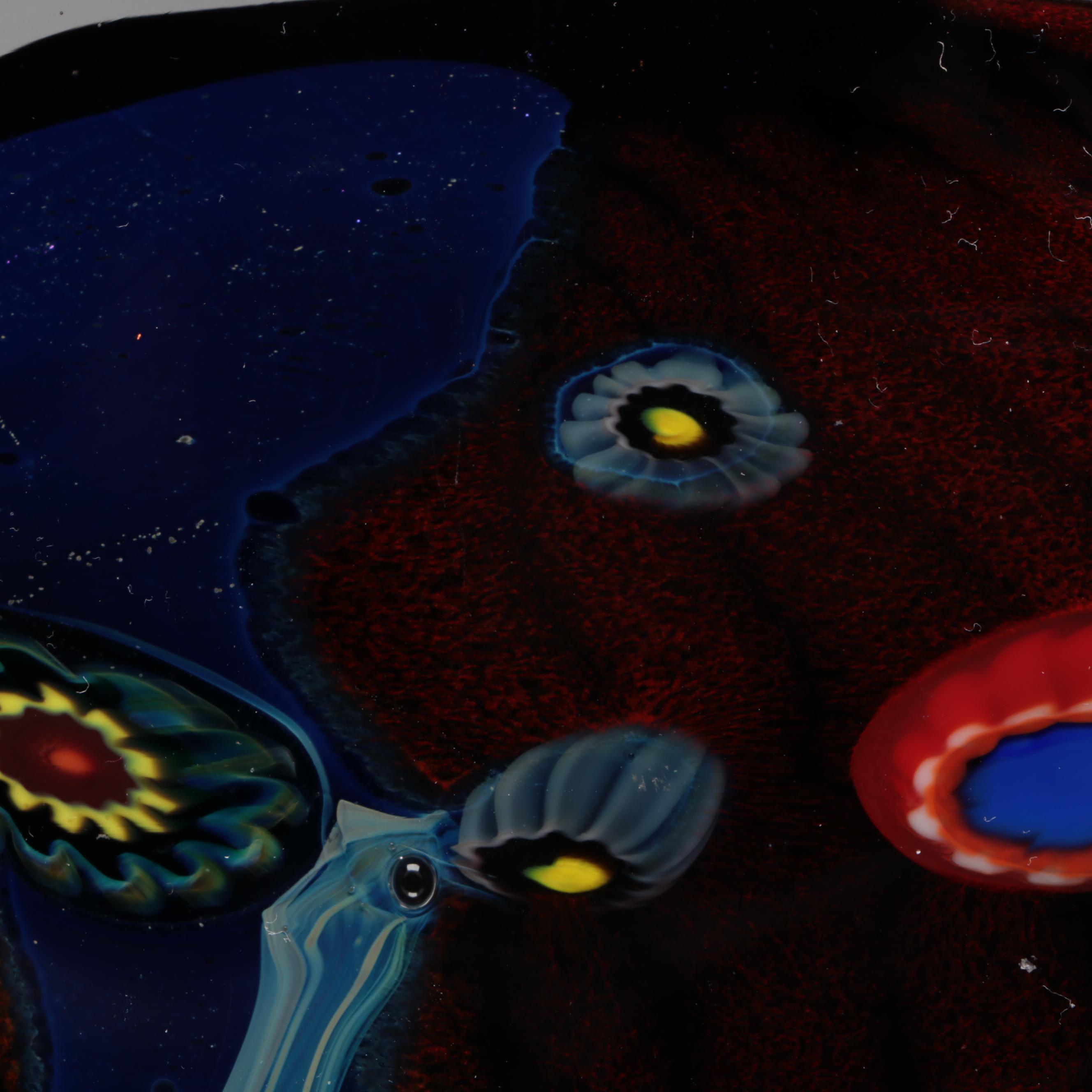 Rollin Karg Dichroic and Multicolor Abstract Art Glass Sculpture, 1999