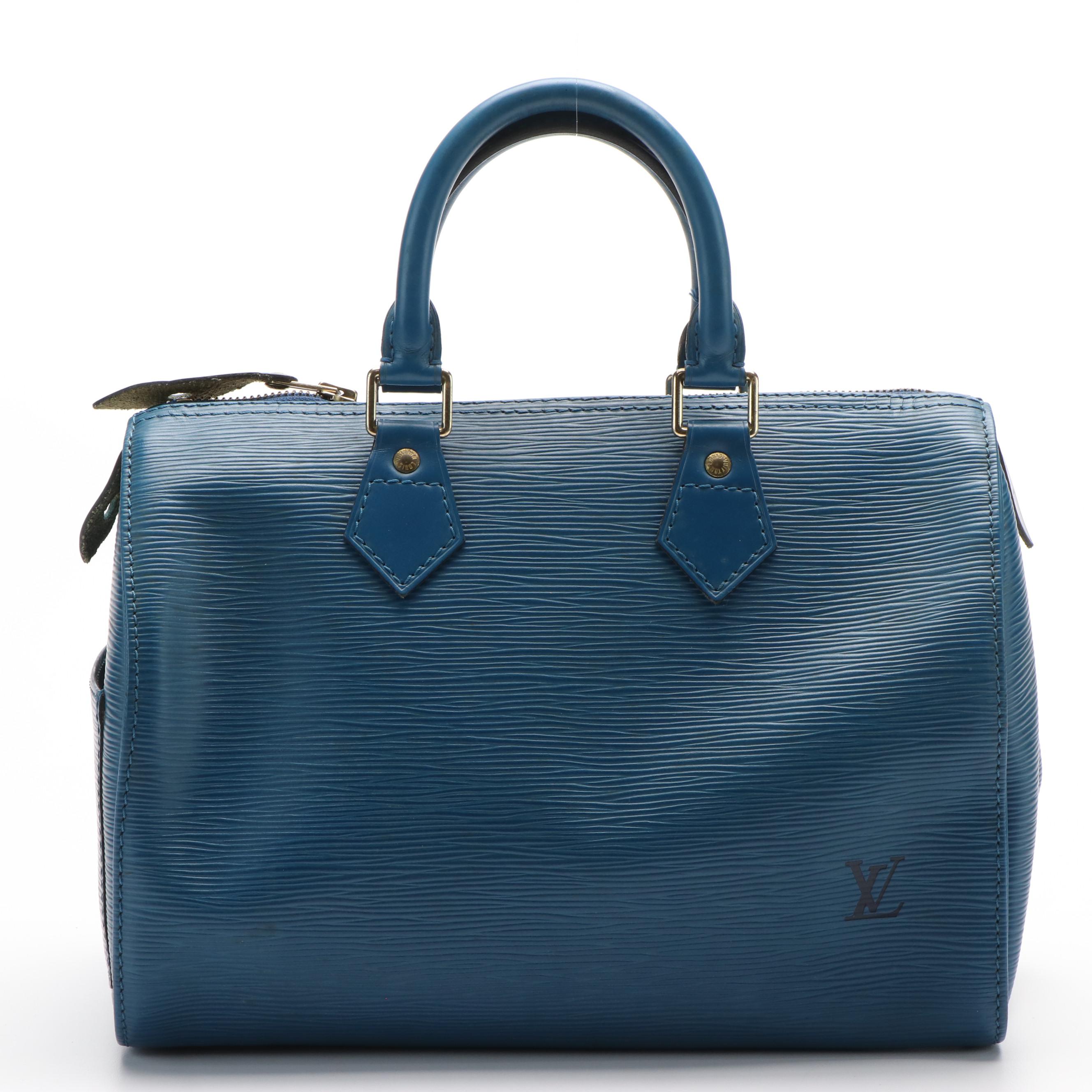 Louis Vuitton Speedy 25 in Blue Epi Leather