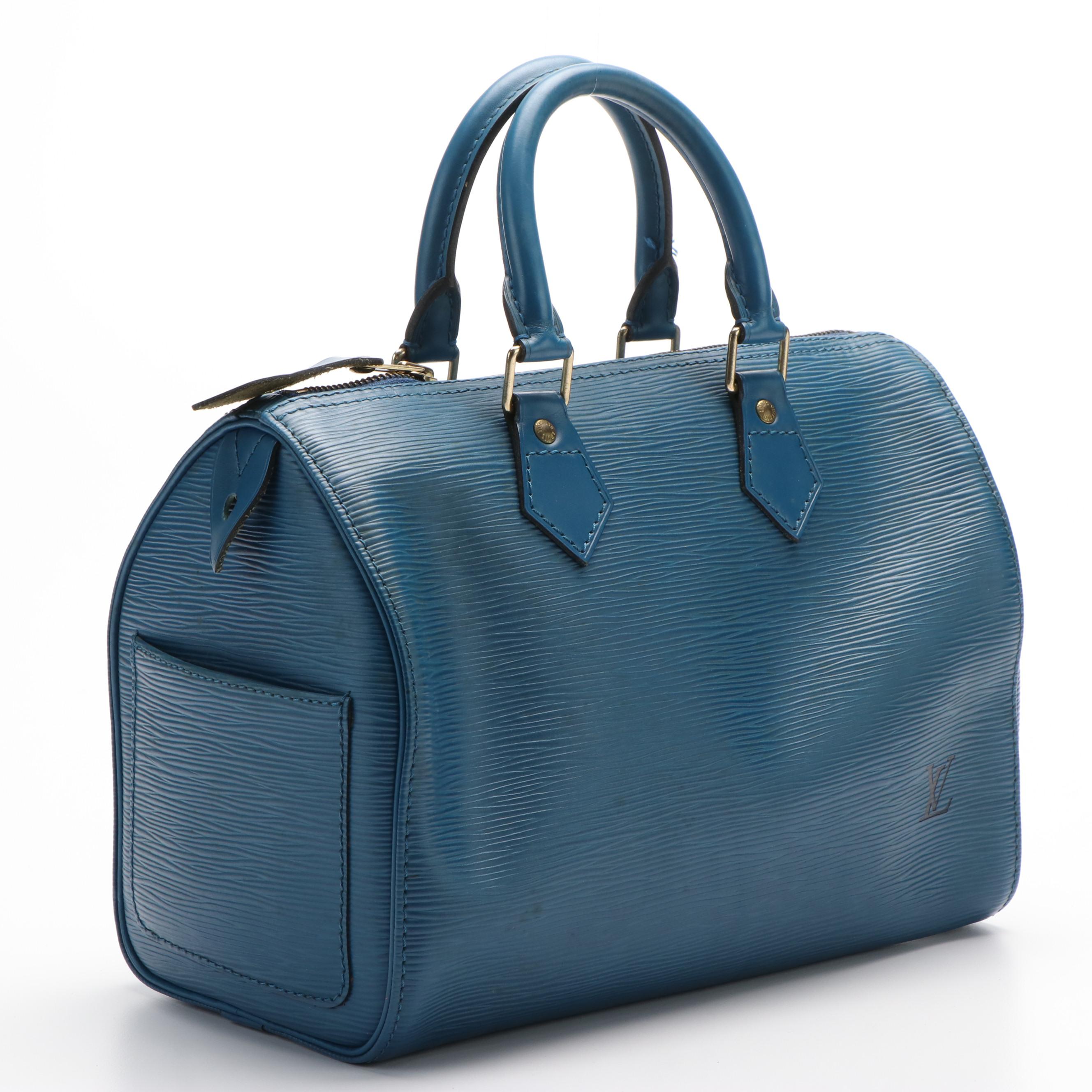 Louis Vuitton Speedy 25 in Blue Epi Leather