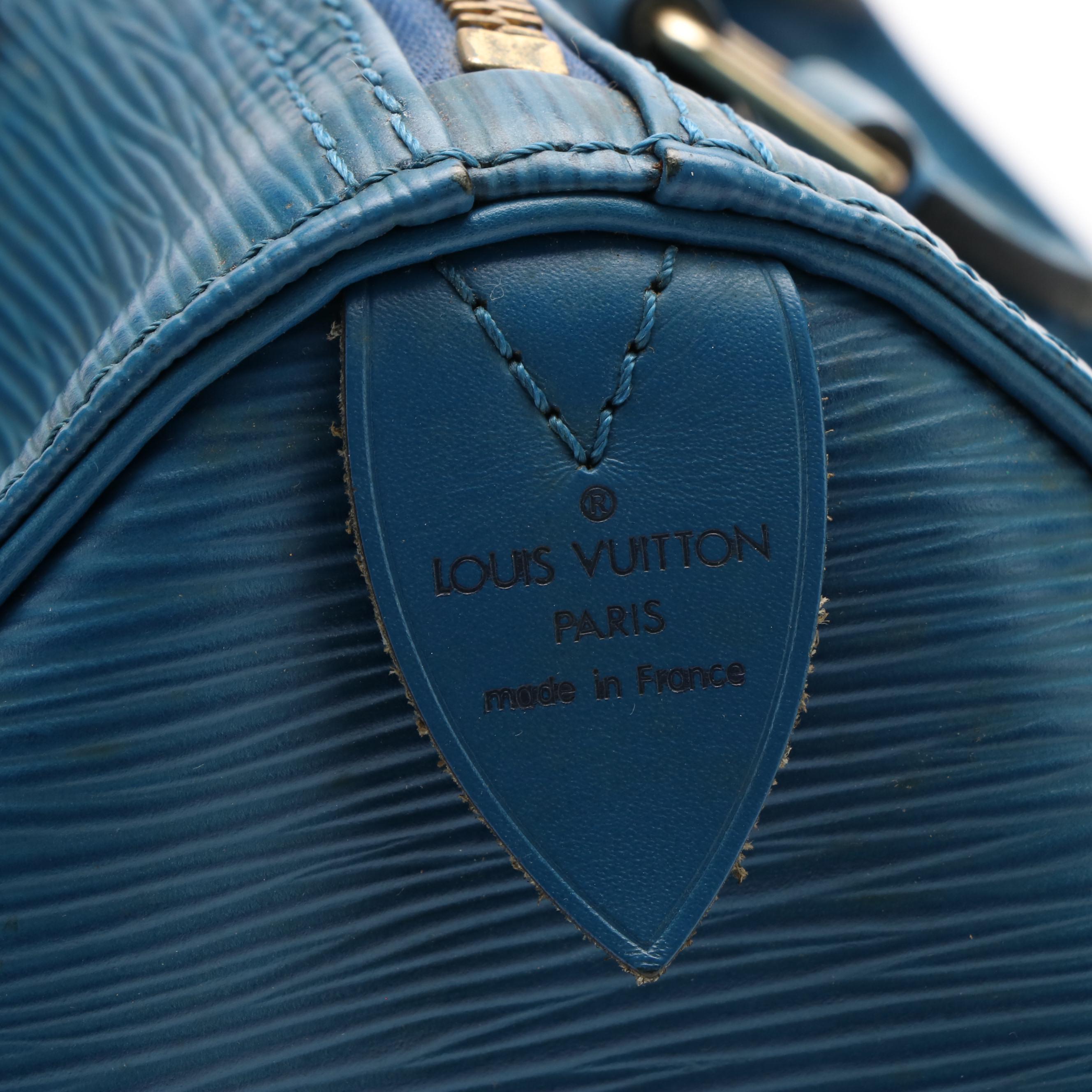 Louis Vuitton Speedy 25 in Blue Epi Leather