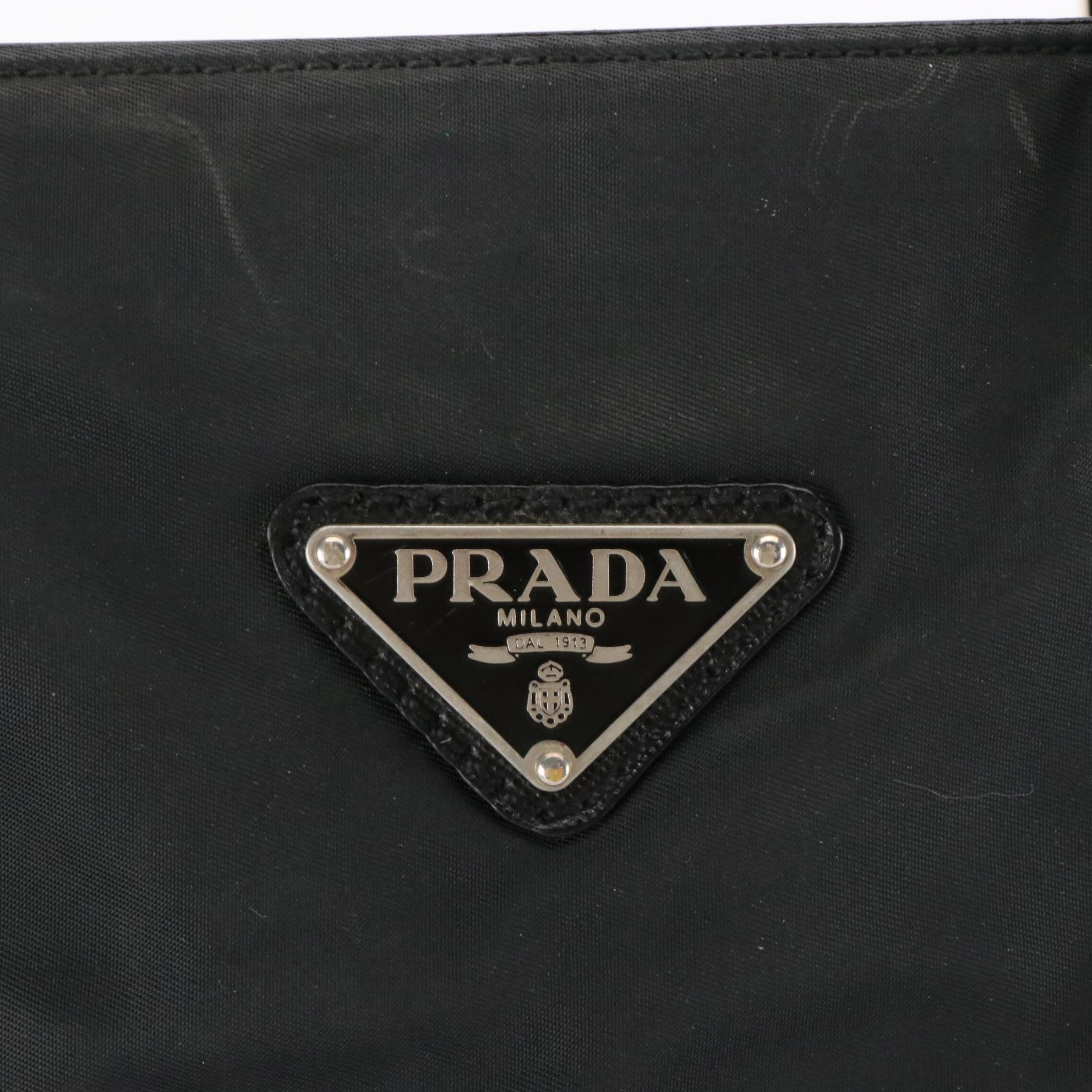 Prada Tote Bag in Tessuto Nylon with Crossgrain Leather Accents