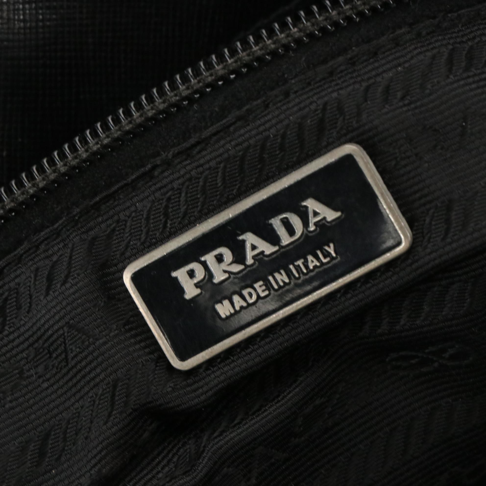 Prada Tote Bag in Tessuto Nylon with Crossgrain Leather Accents